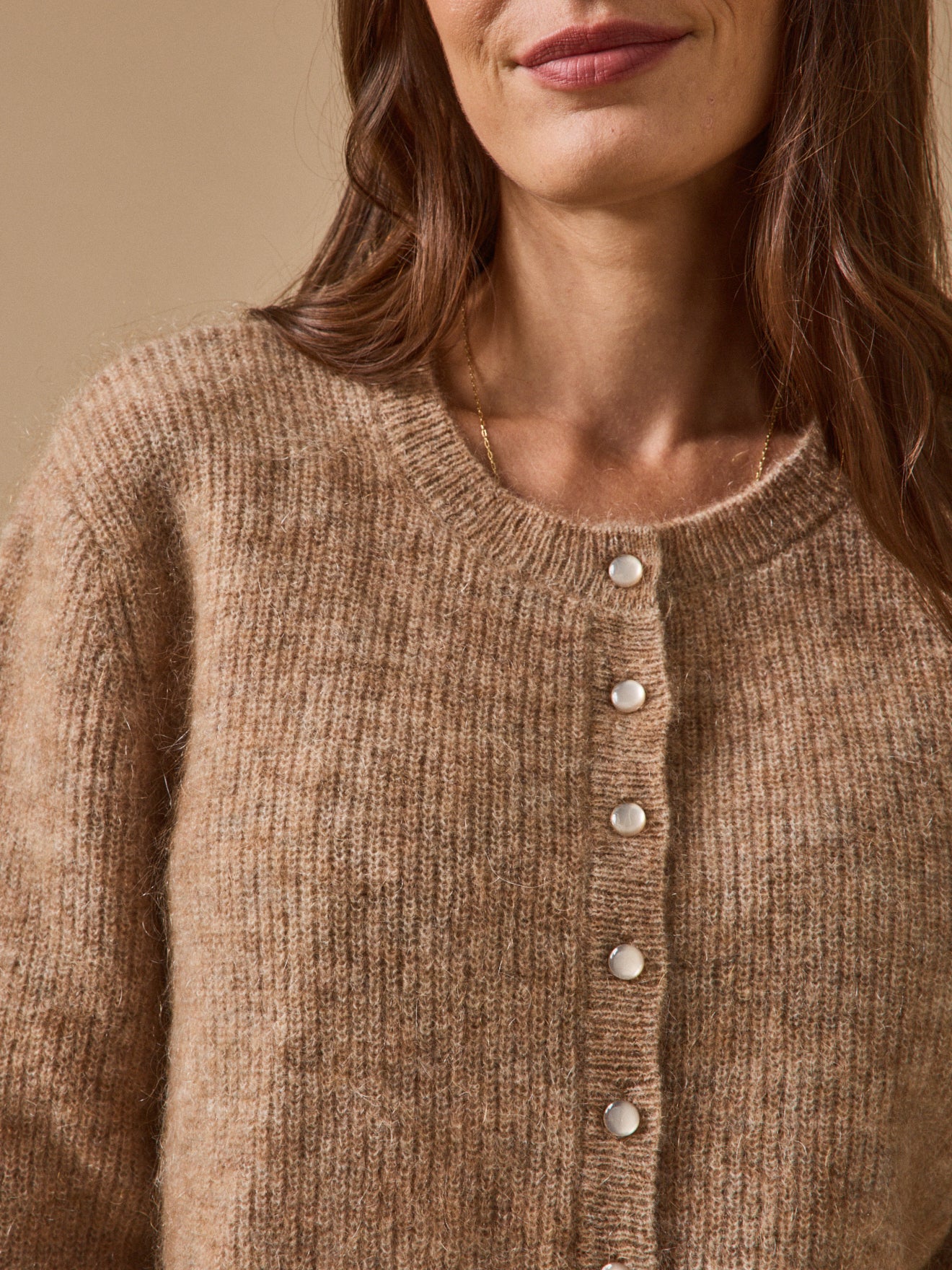 Women's cardigan with wool and mohair