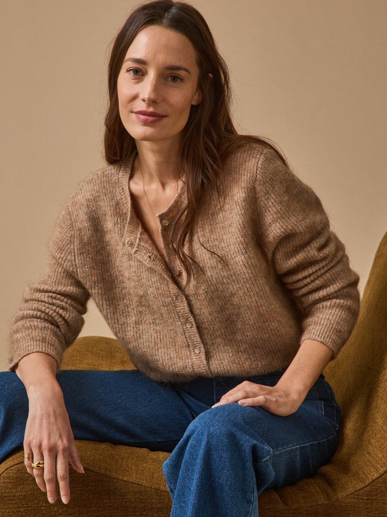 Women's cardigan with wool and mohair