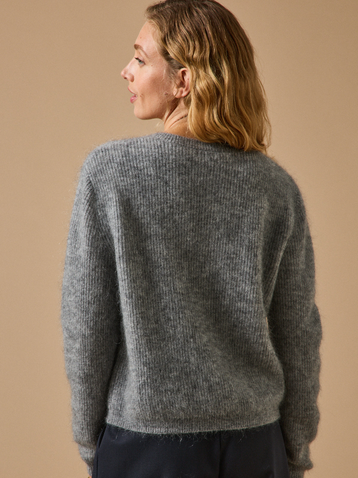 Women's cardigan with wool and mohair
