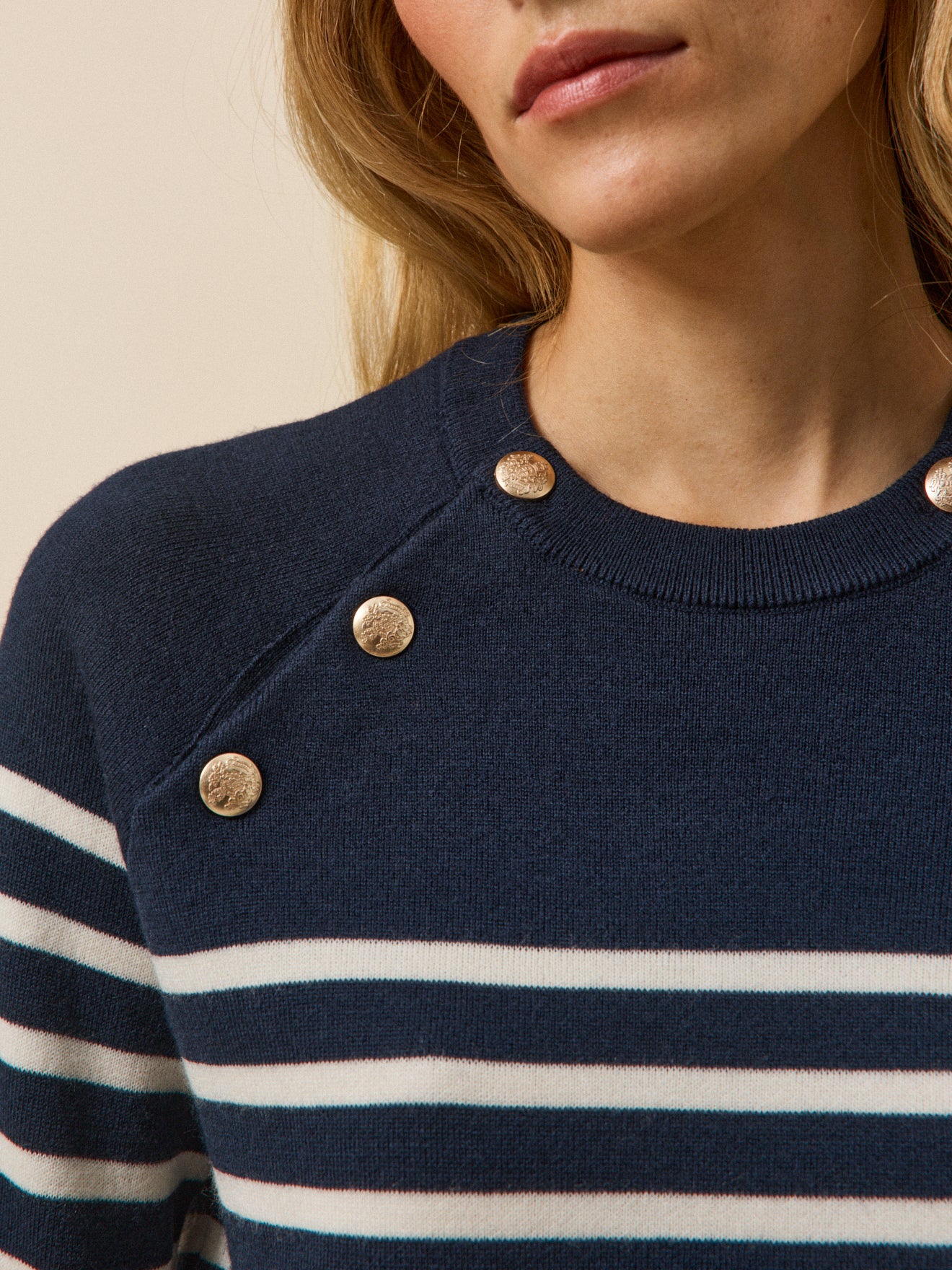 Women's raglan-sleeve RWS* nautical sweater