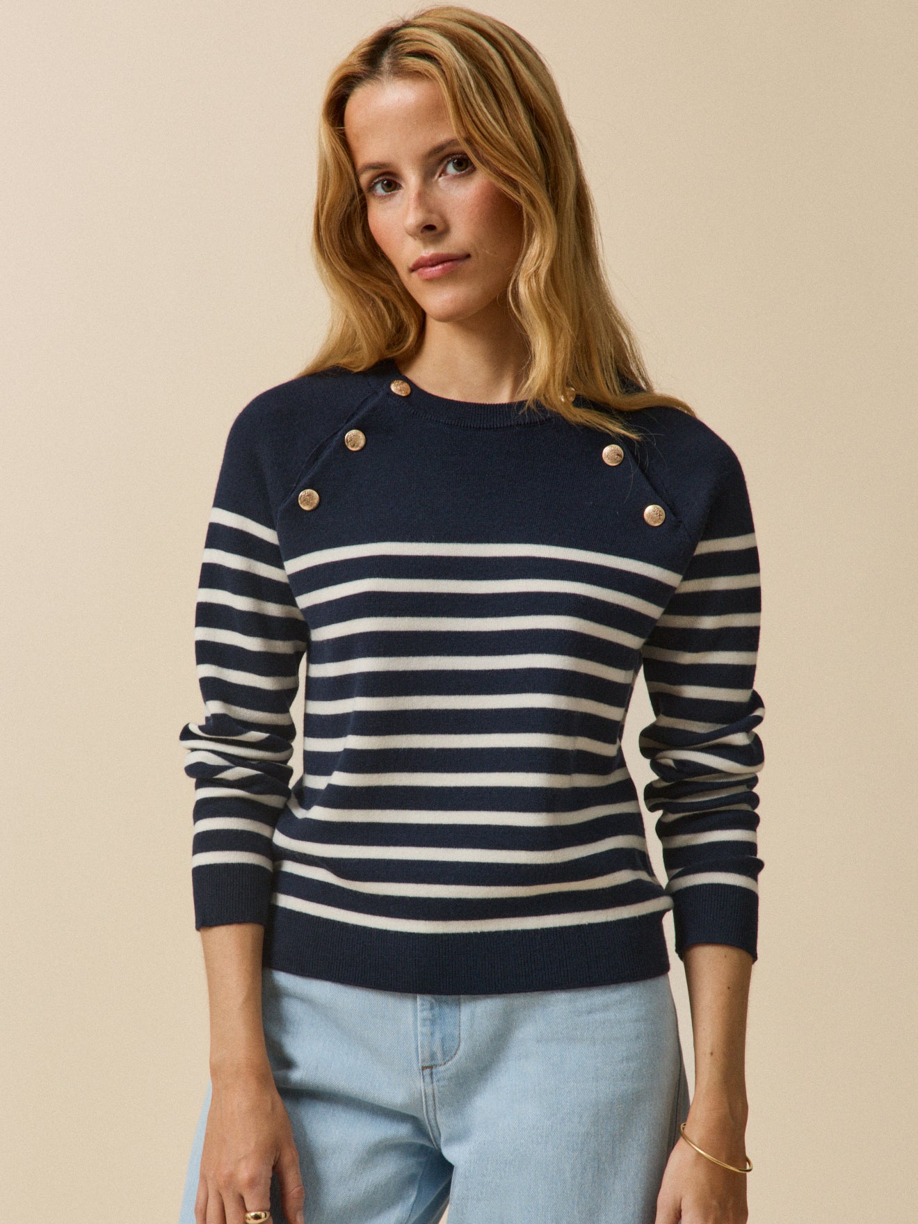 Women's raglan-sleeve RWS* nautical sweater