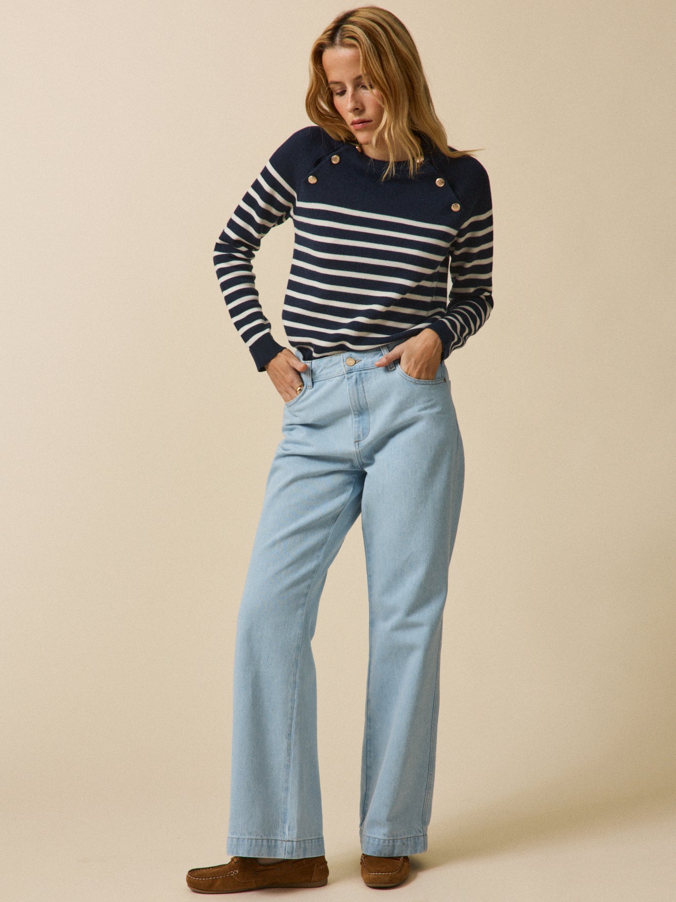 Women's raglan-sleeve RWS* nautical sweater