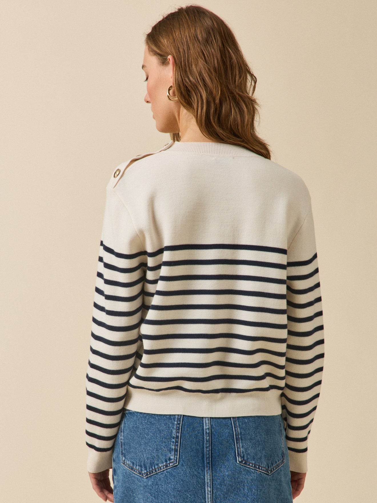 Women's sailor-stripe RWS* wool sweater