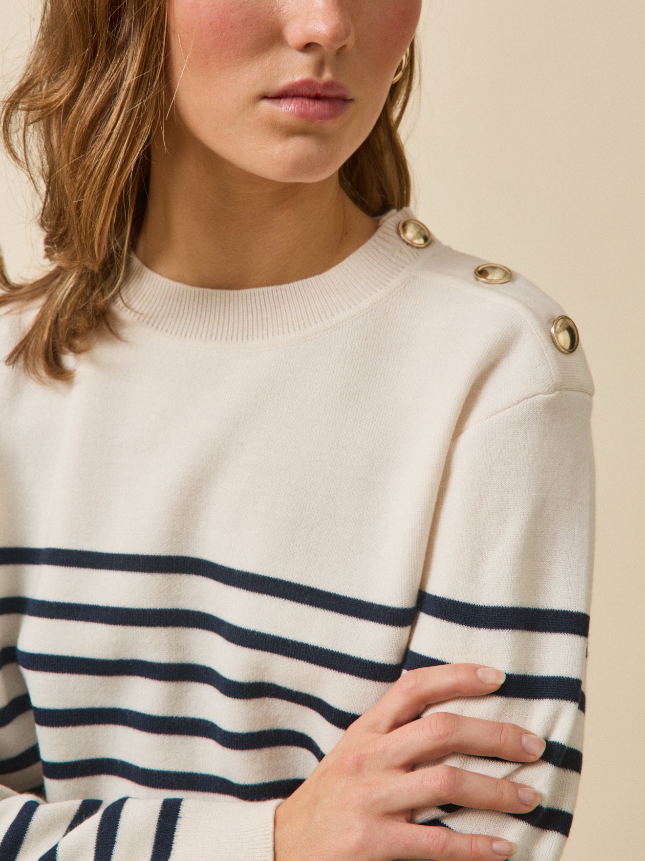 Women's sailor-stripe RWS* wool sweater