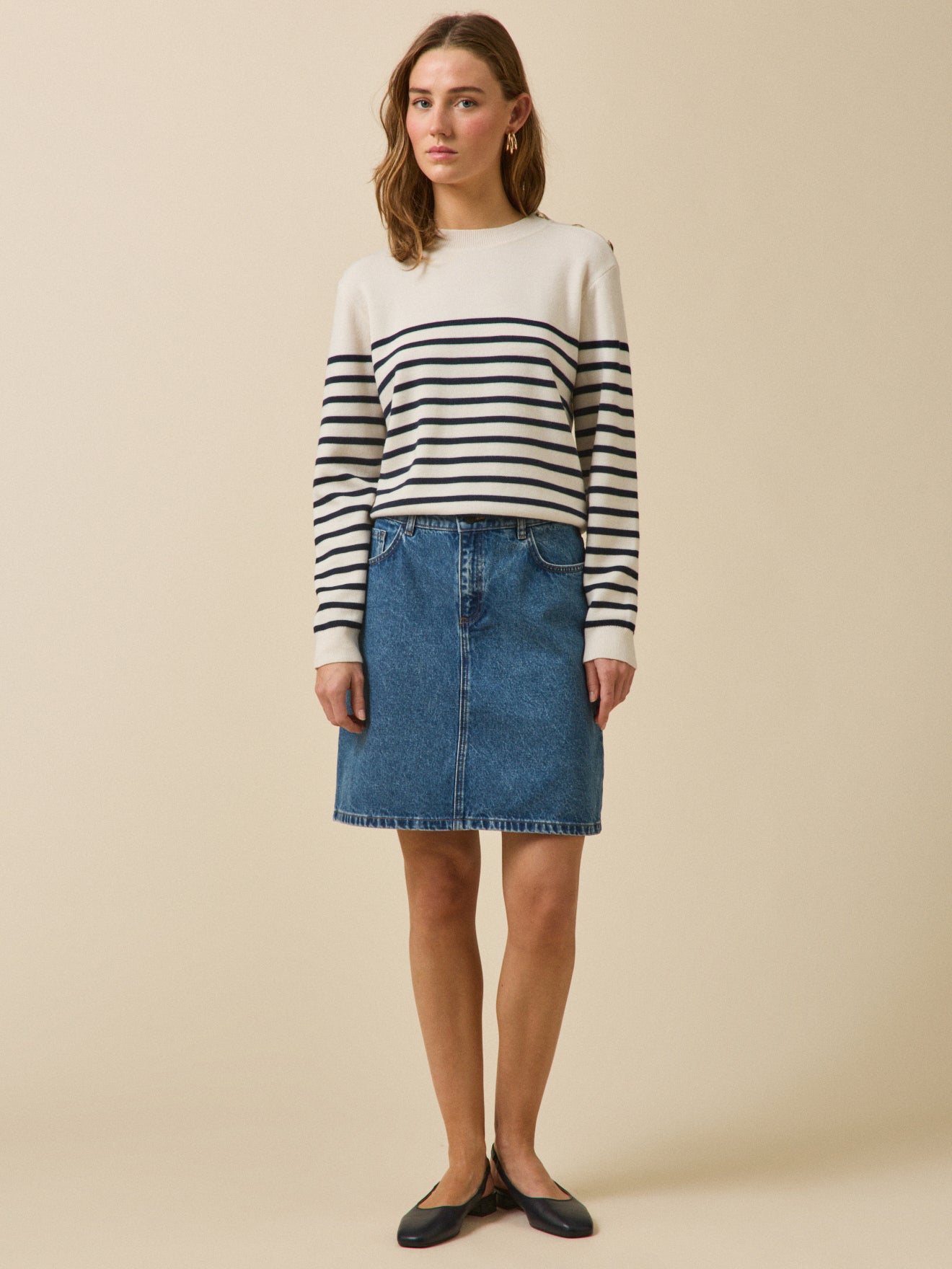 Women's sailor-stripe RWS* wool sweater