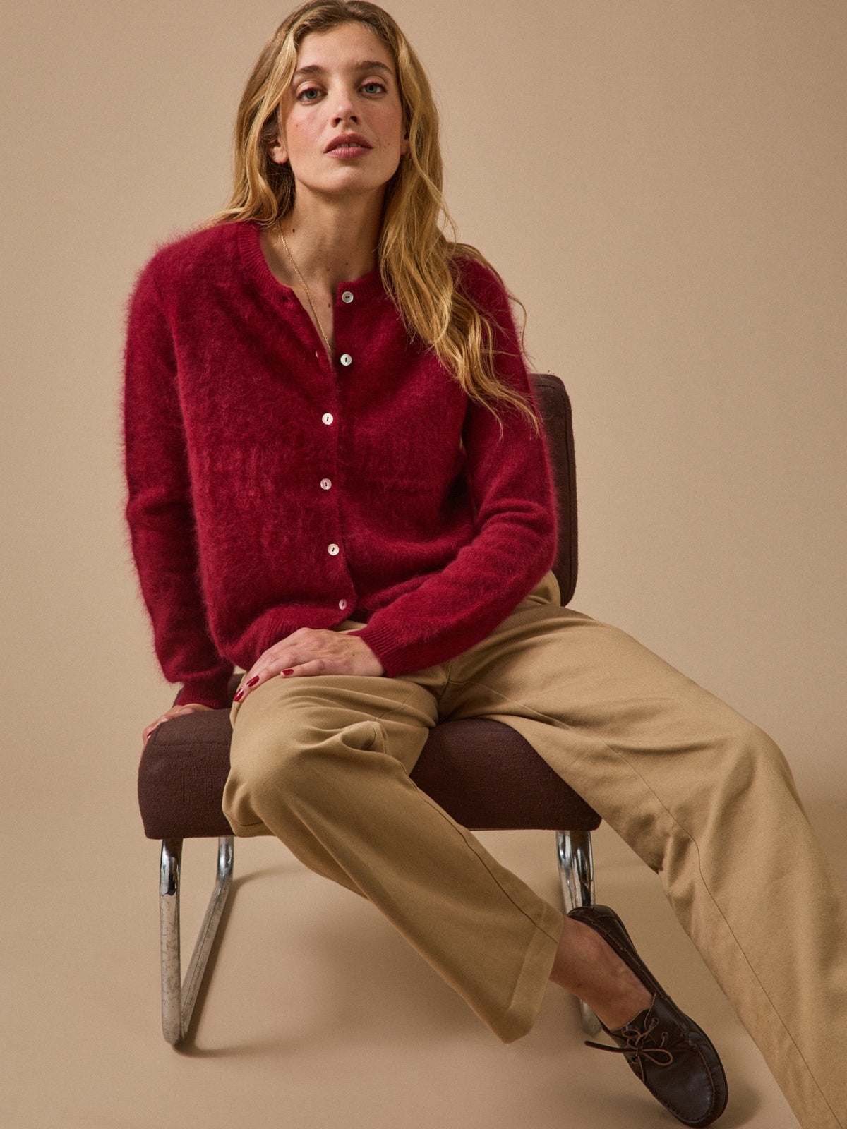 Gilet laine brossée femme