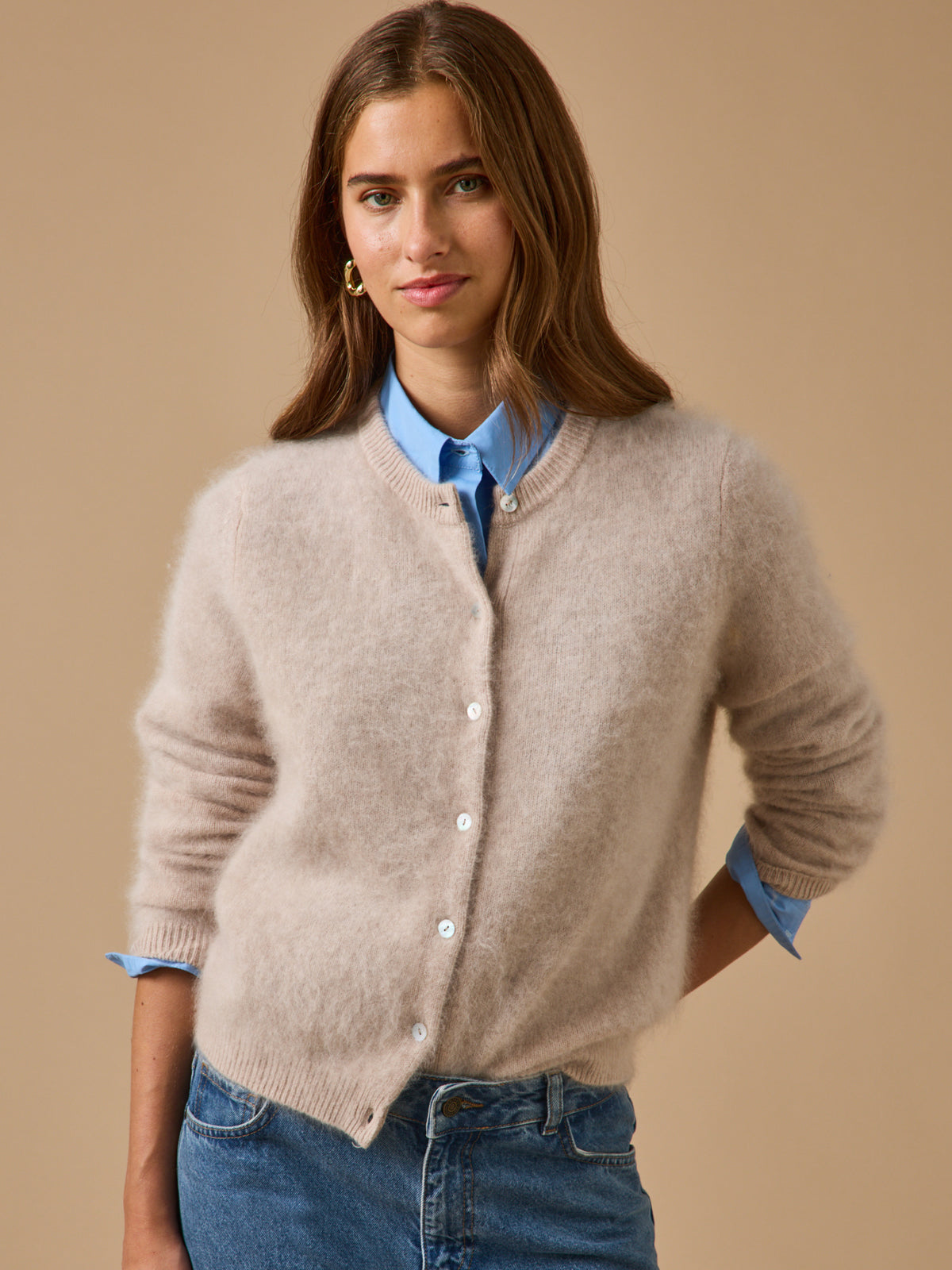 Gilet laine brossée femme