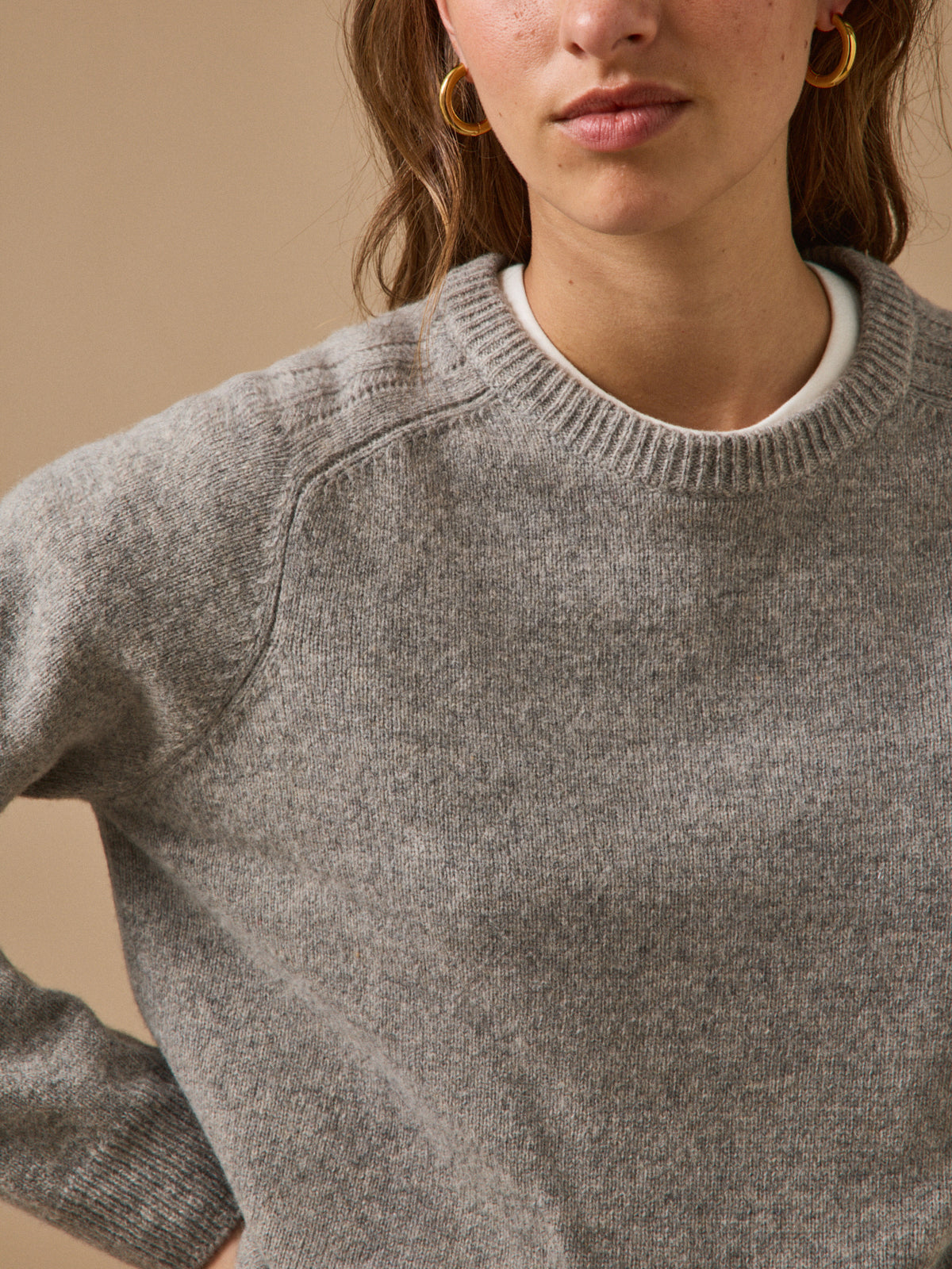 Women's RWS* merino wool sweater with round neckine