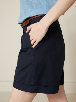 Women's cotton and linen chino shorts