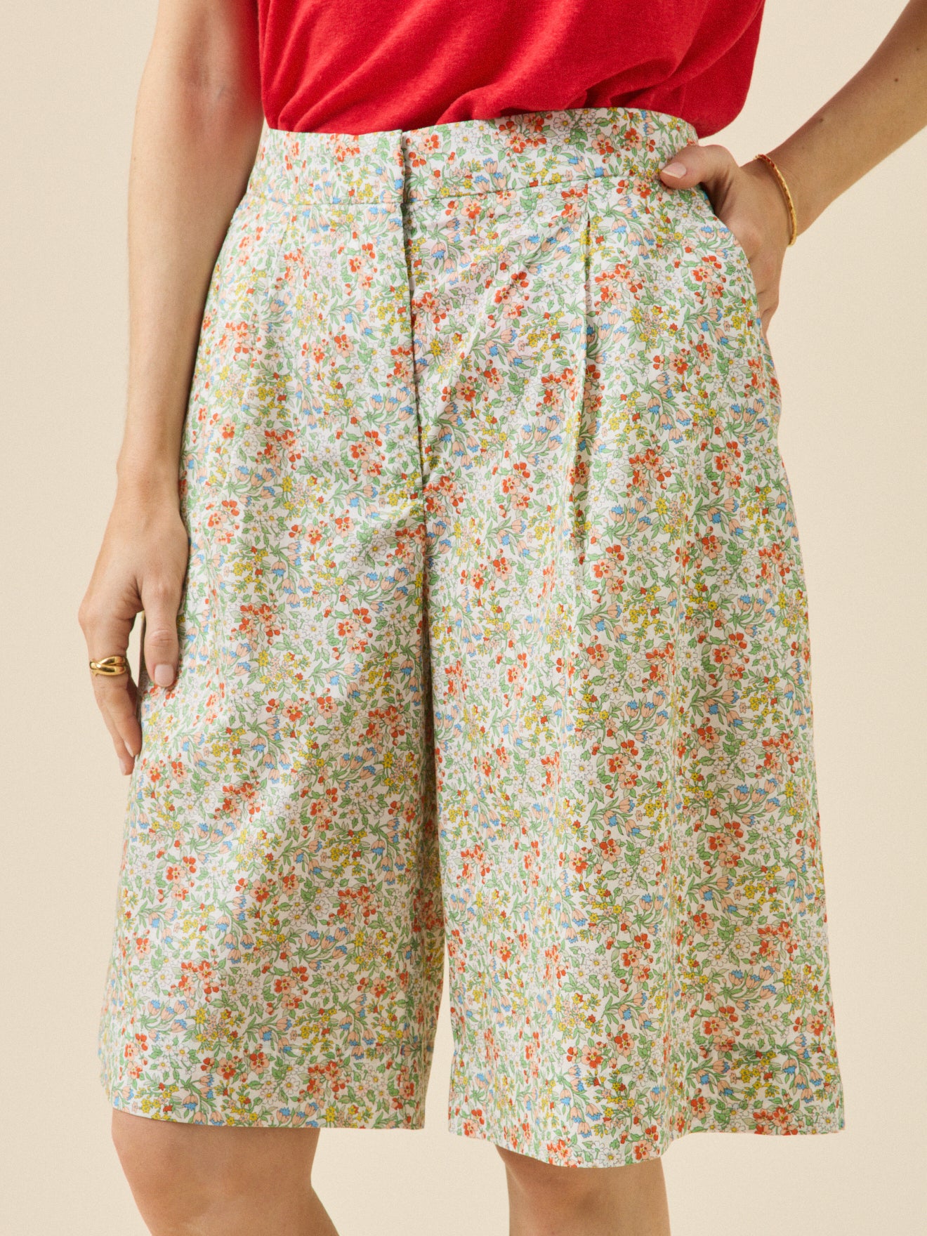 Bermuda femme en tissu Liberty