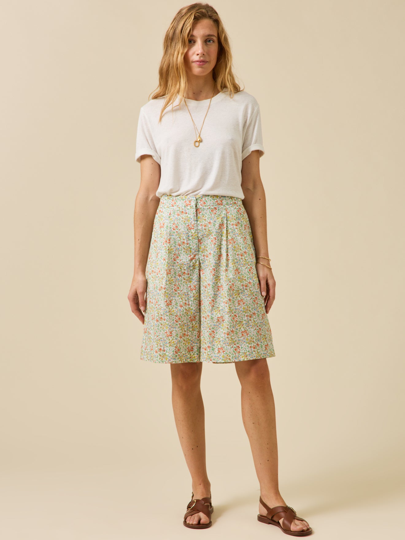 Bermuda femme en tissu Liberty