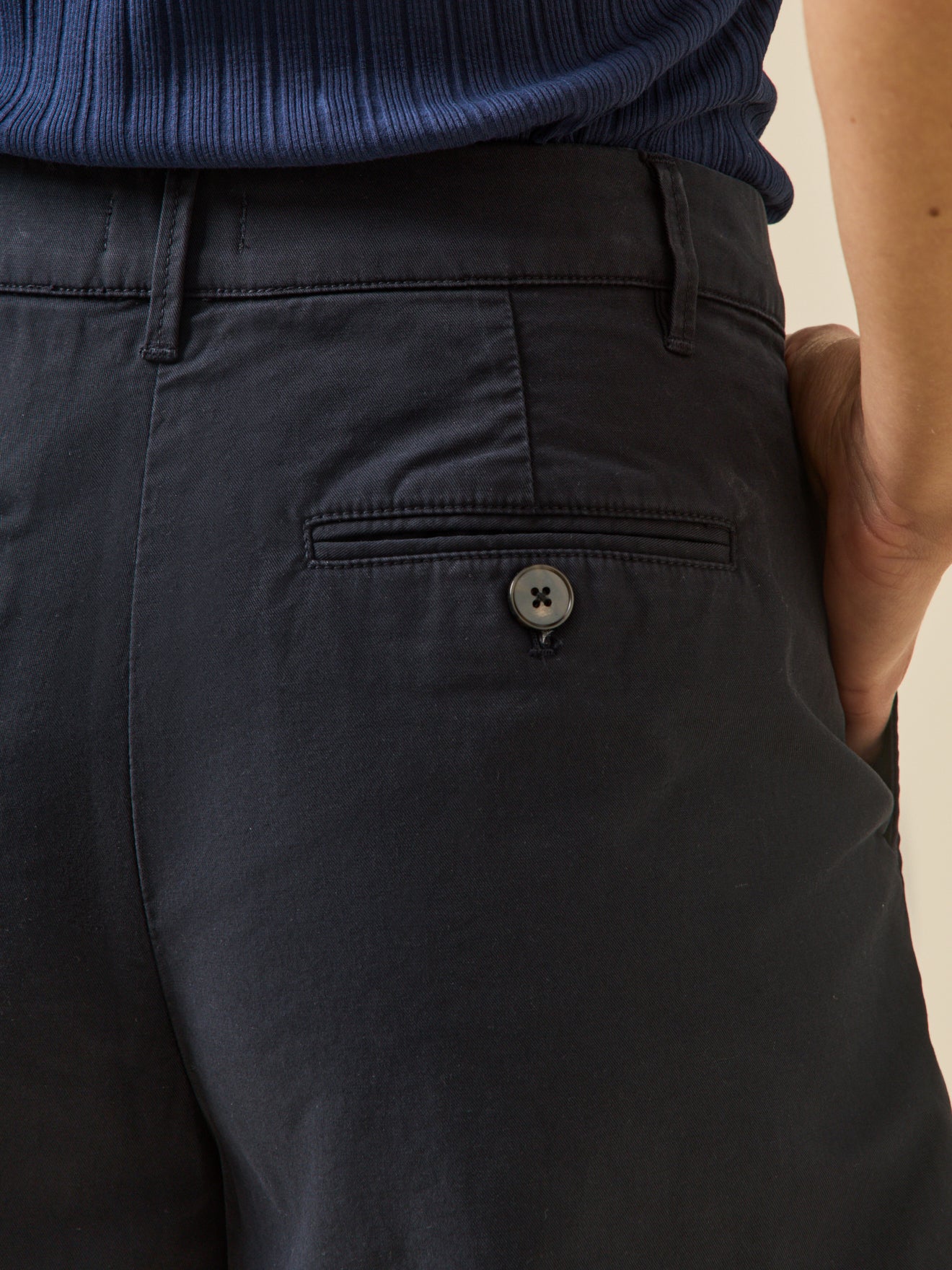 Short chino coton et lin femme