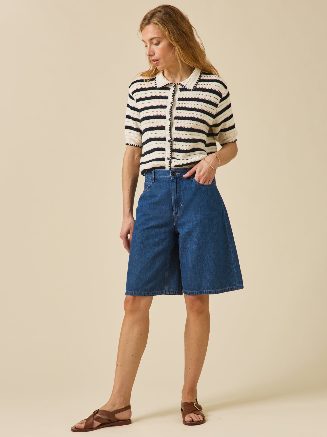 Bermuda denim light femme coton biologique