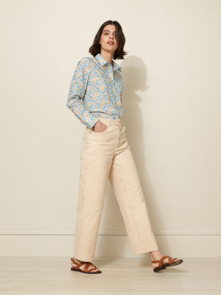 Women's wide leg Emilie jeans in organic cotton with an eco-friendly wash
