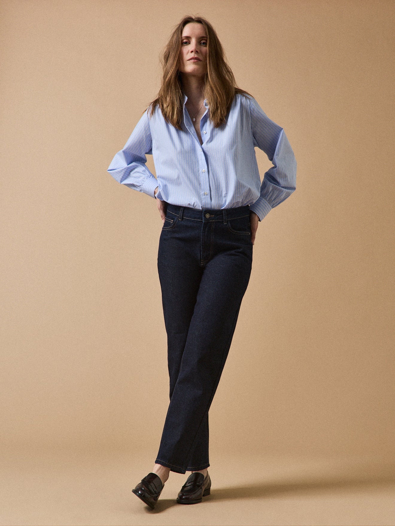 Women's organic cotton Claire Mom jeans with eco-friendly wash