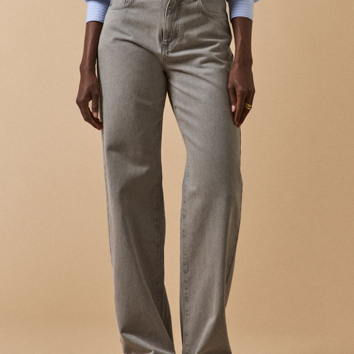 Plus Taupe Turn Up Detail Jean | Plus Size | USA