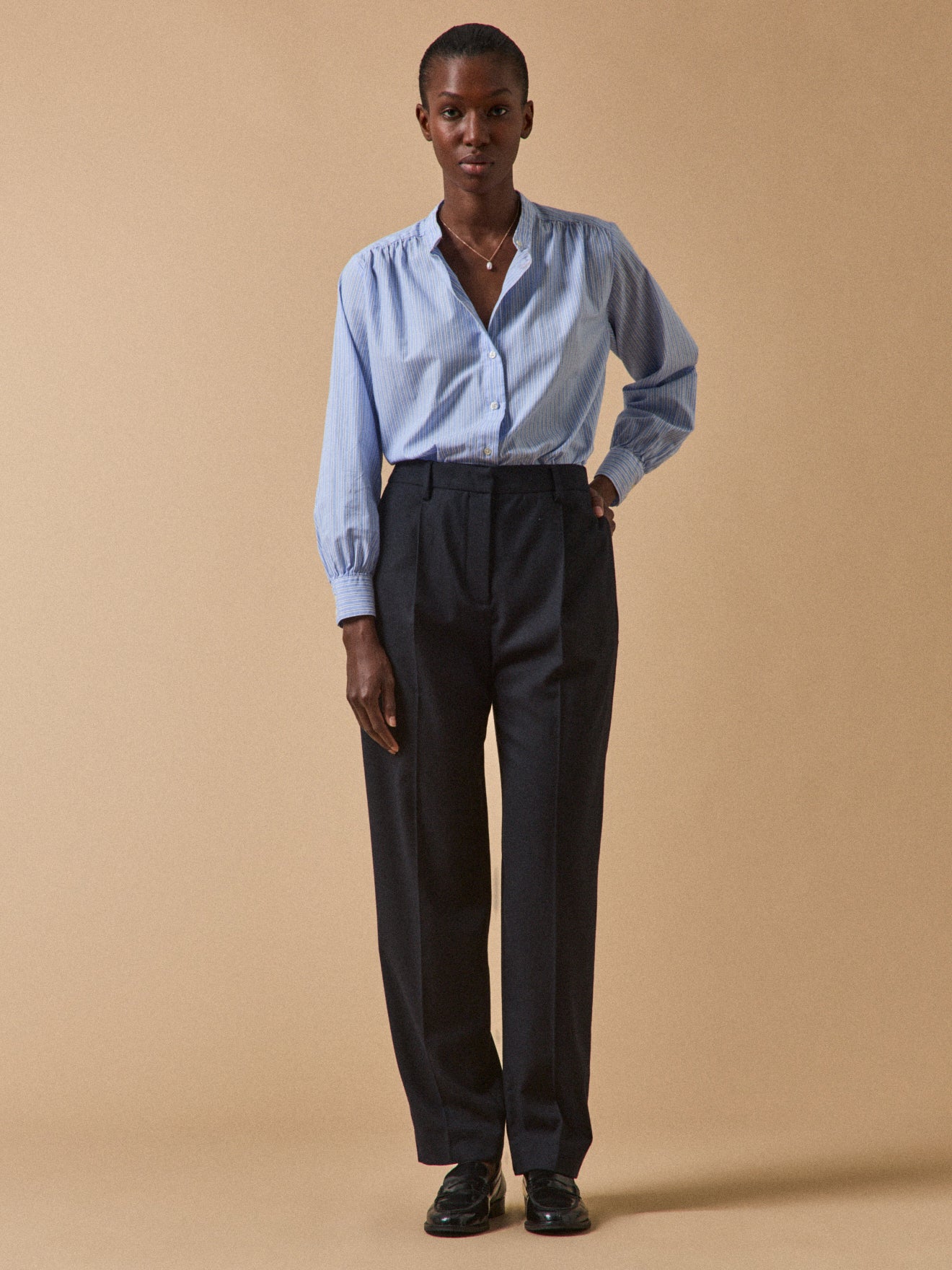 Pantalon carotte flanelle femme Hélène