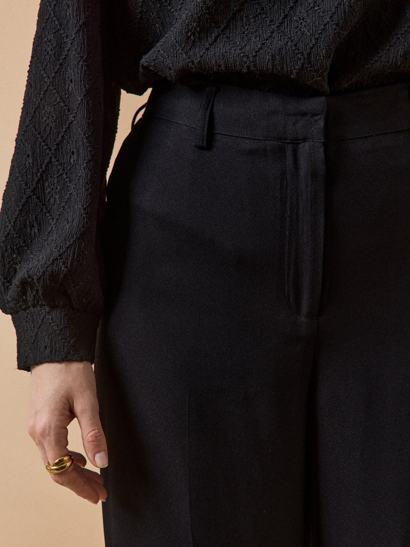 Pantalon large en crêpe femme Ava