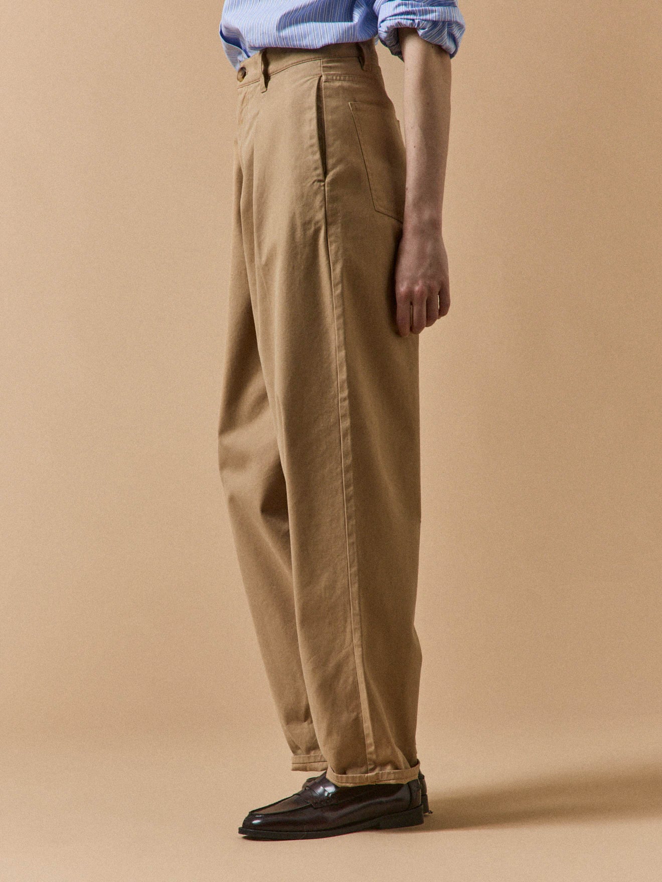 Women's Celestine cotton twill carrot-leg trousers