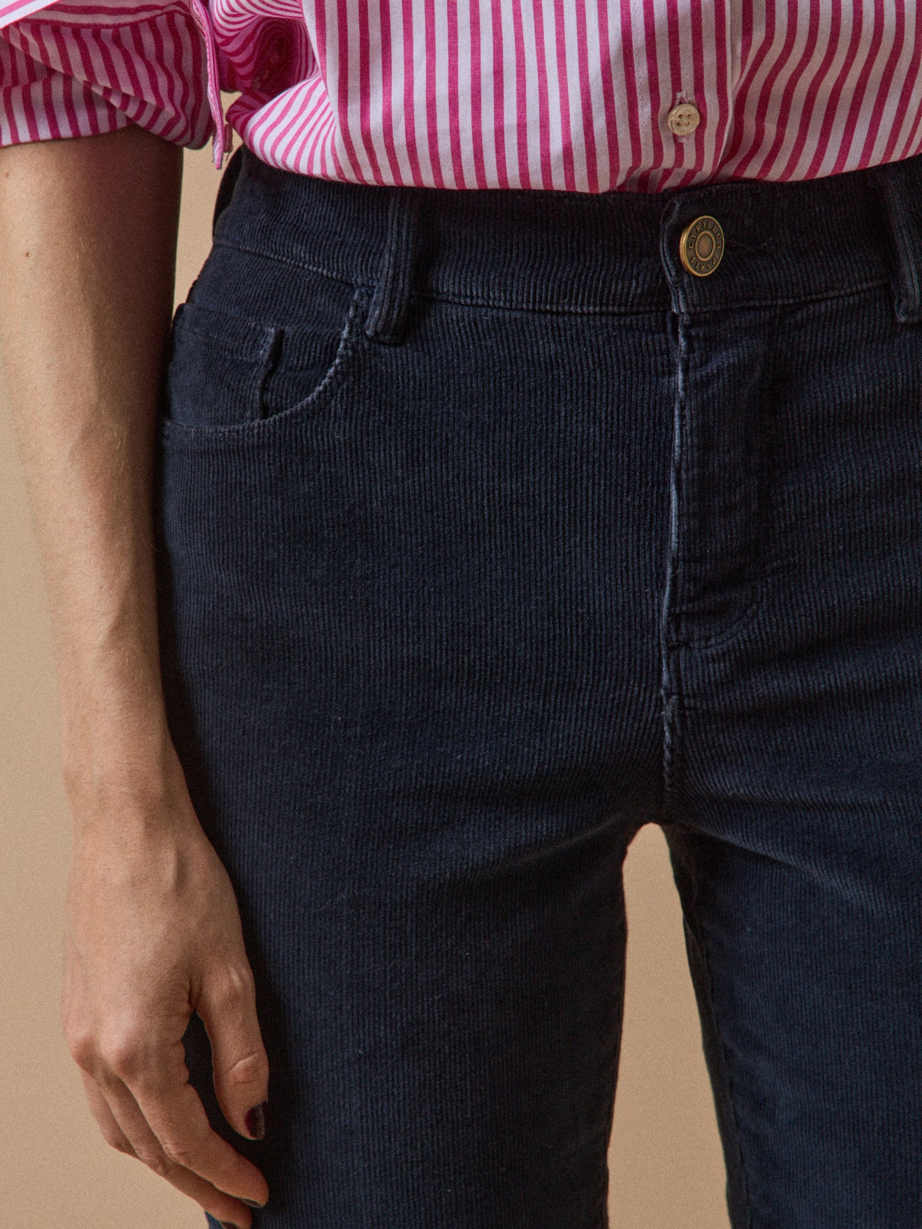 Women's slim-fit needlecord Chloe trousers