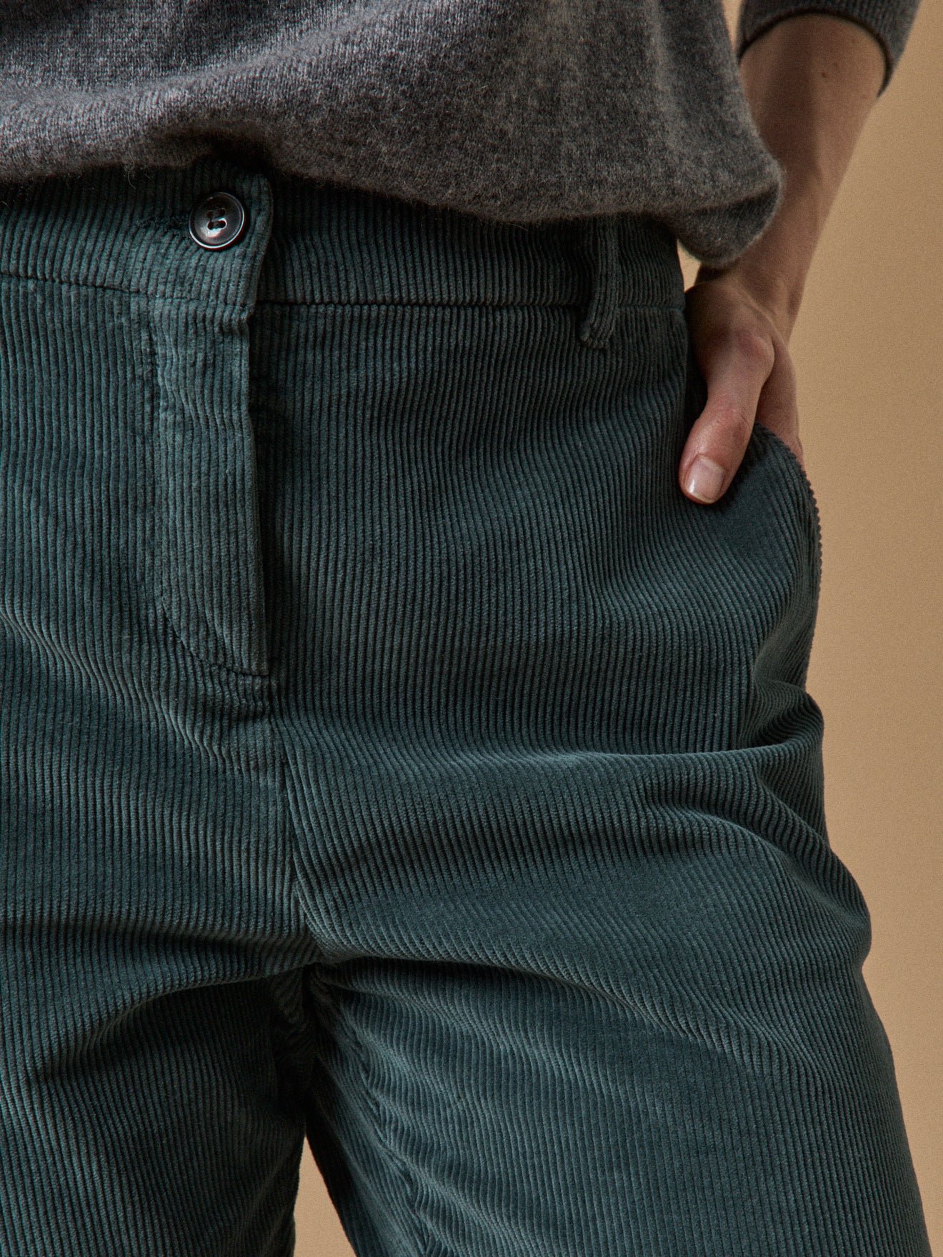 Women's Marine corduroy chino trousers