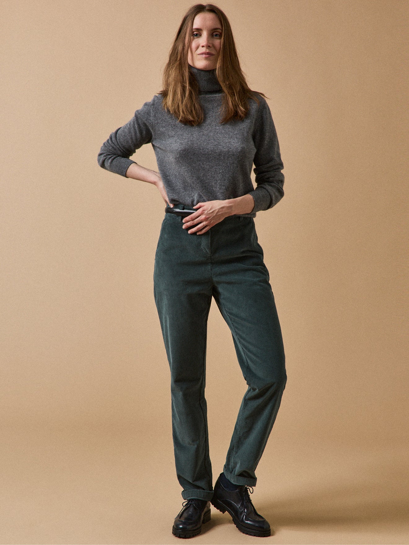 Women's Marine corduroy chino trousers