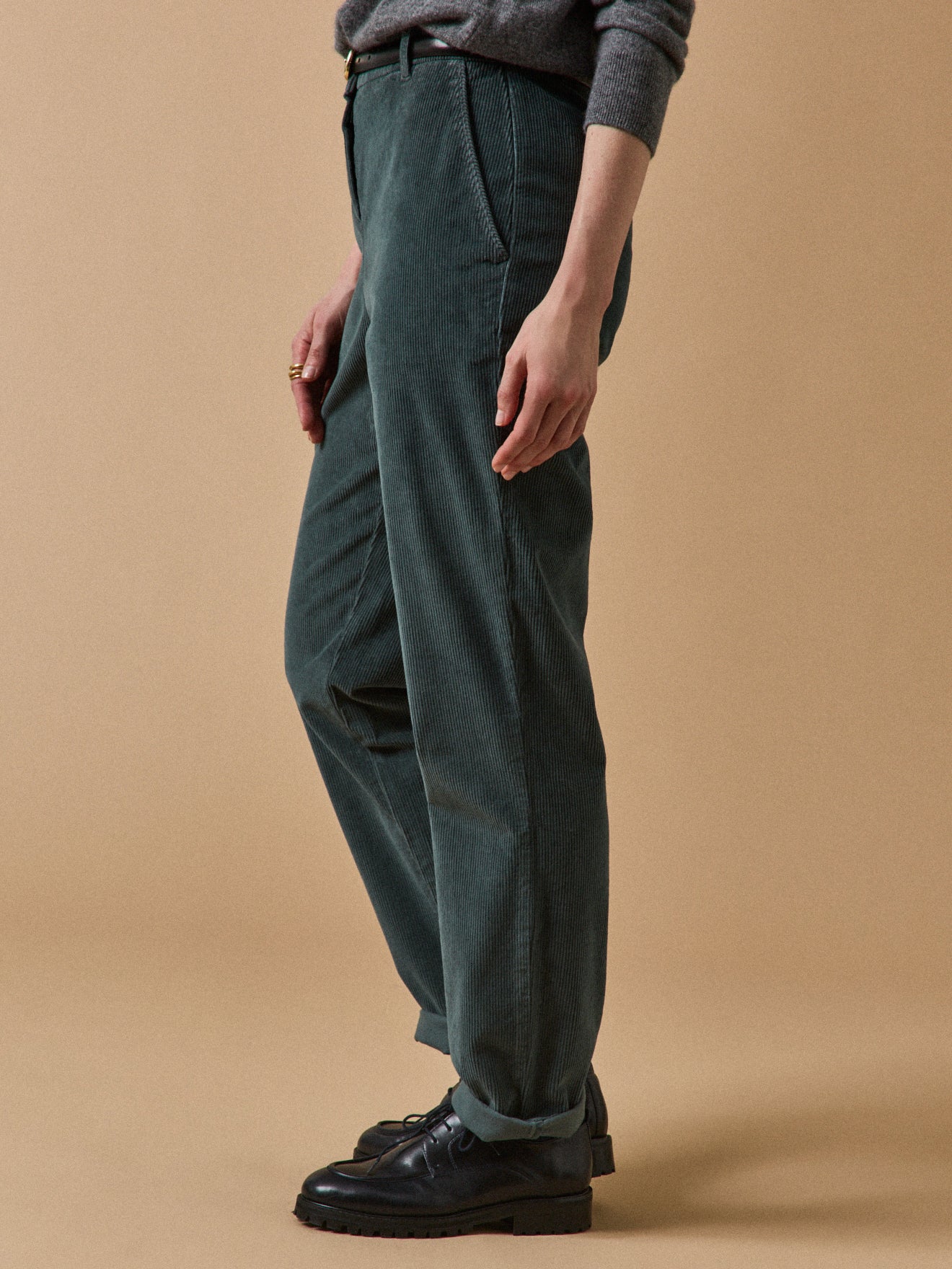 Women's Marine corduroy chino trousers