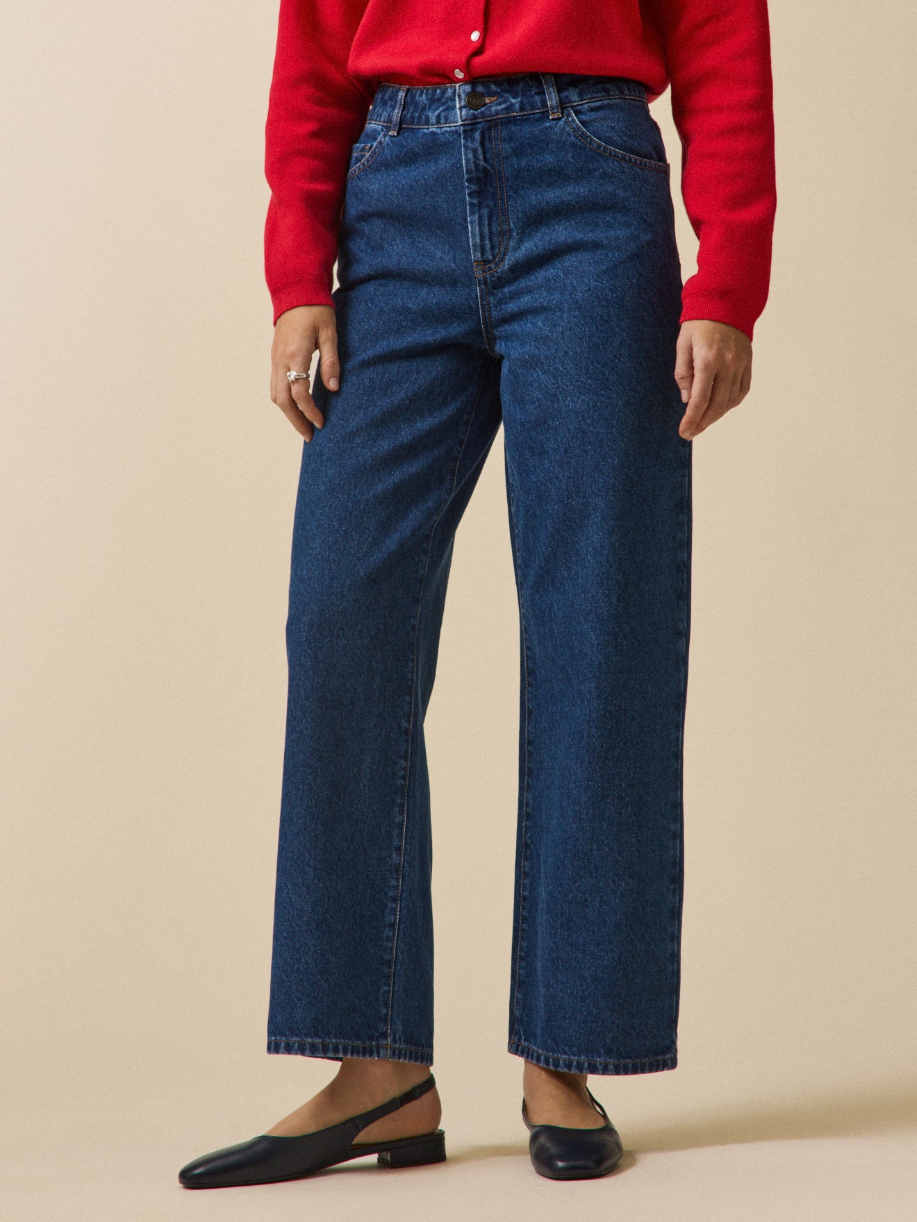 Women's wide-leg organic cotton Emilie jeans