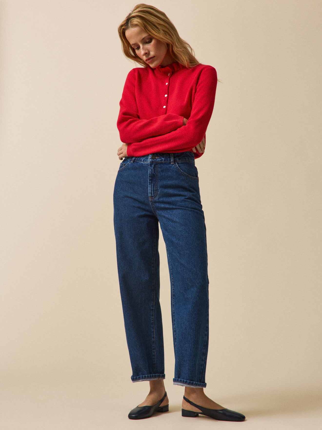 Women's wide-leg organic cotton Emilie jeans