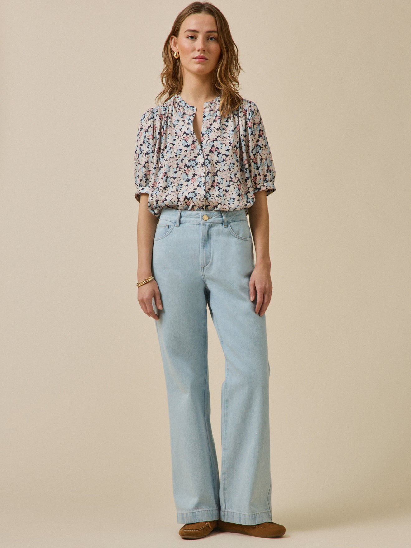 Women's flared organic cotton Manon jeans