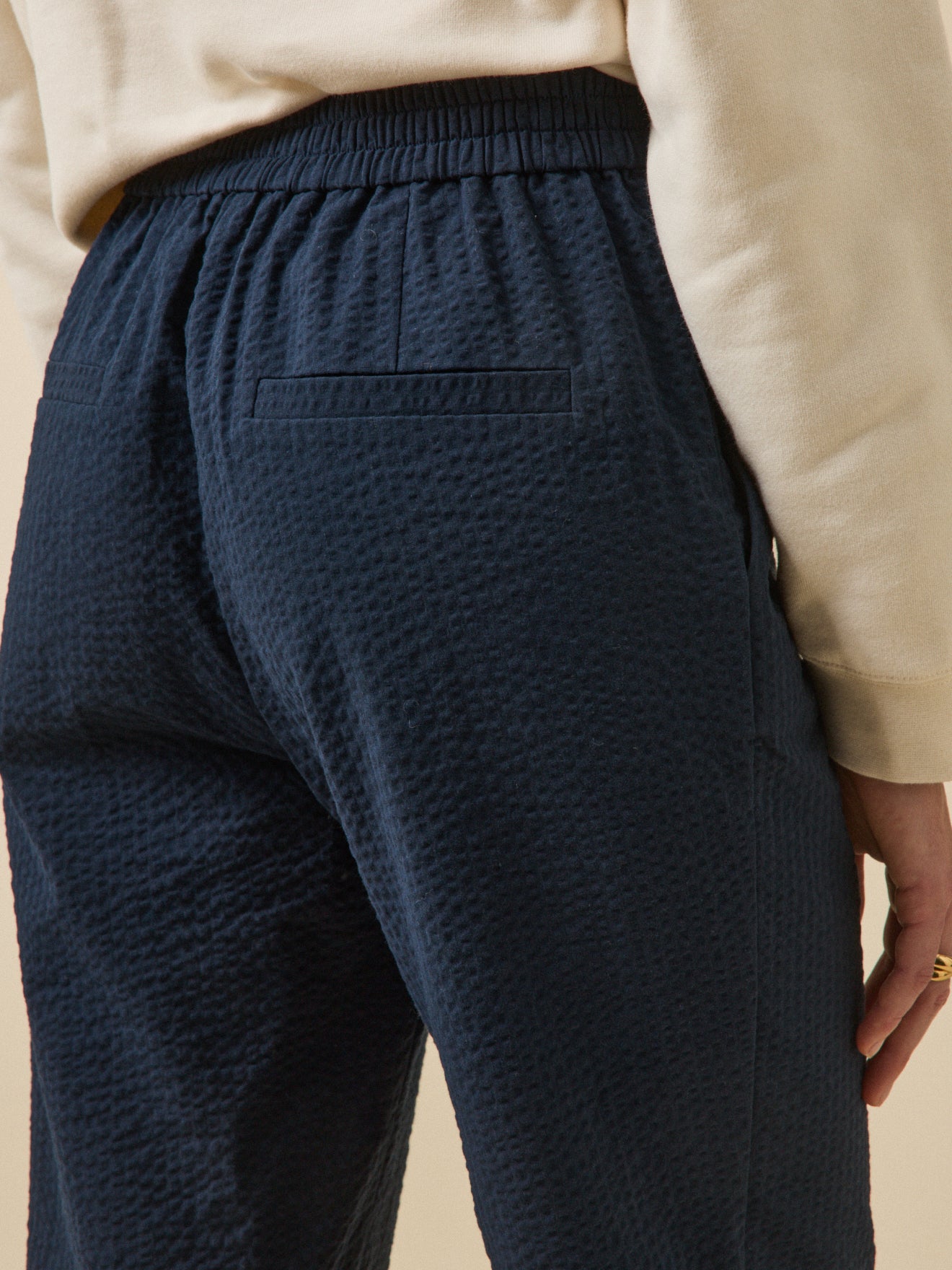 Women's Julie seersucker cigarette trousers
