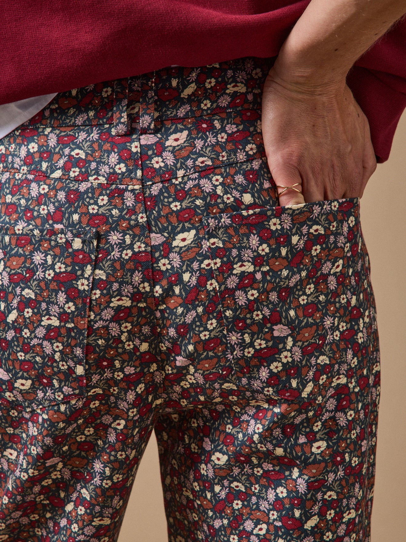 Women's Petal and Daisy motif wide-leg trousers - Made with Liberty fabrics