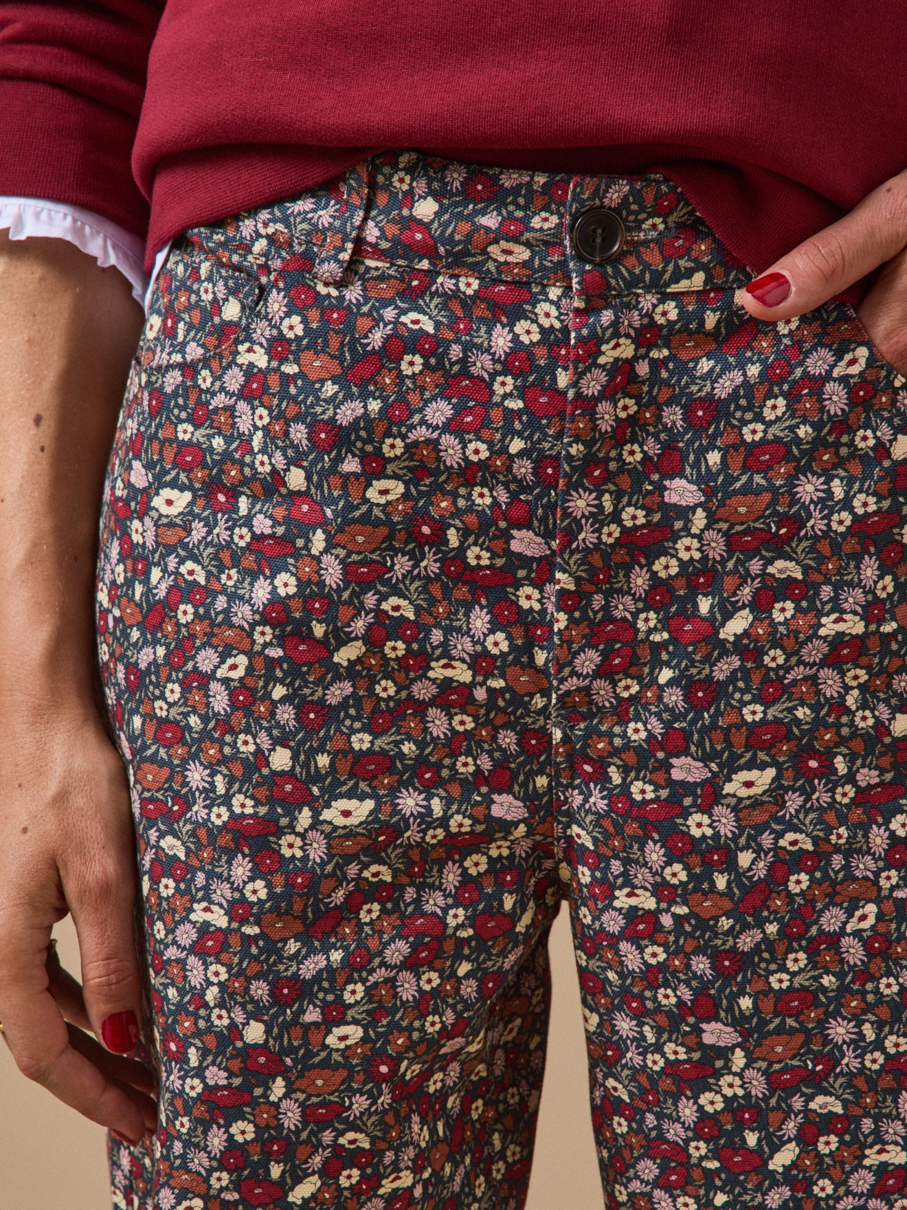 Women's Petal and Daisy motif wide-leg trousers - Made with Liberty fabrics