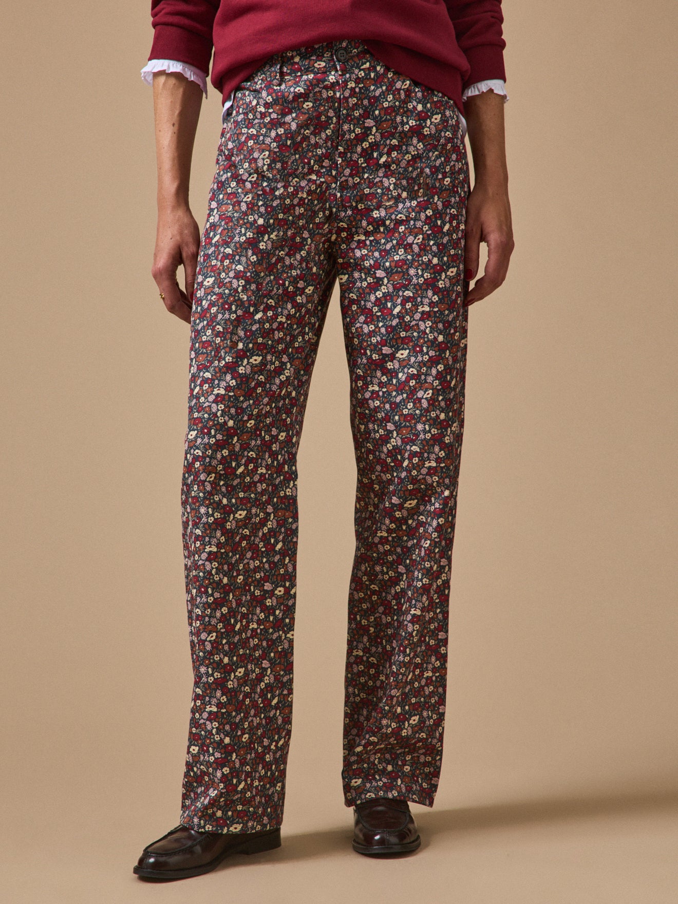 Women's Petal and Daisy motif wide-leg trousers - Made with Liberty fabrics