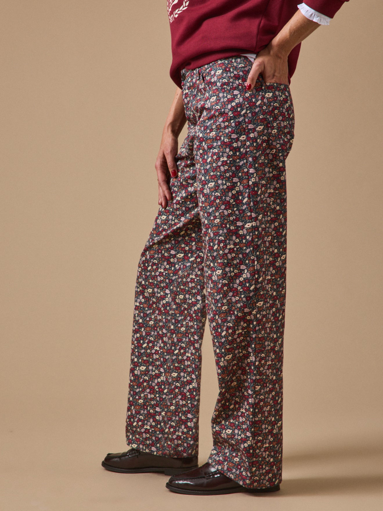 Women's Petal and Daisy motif wide-leg trousers - Made with Liberty fabrics