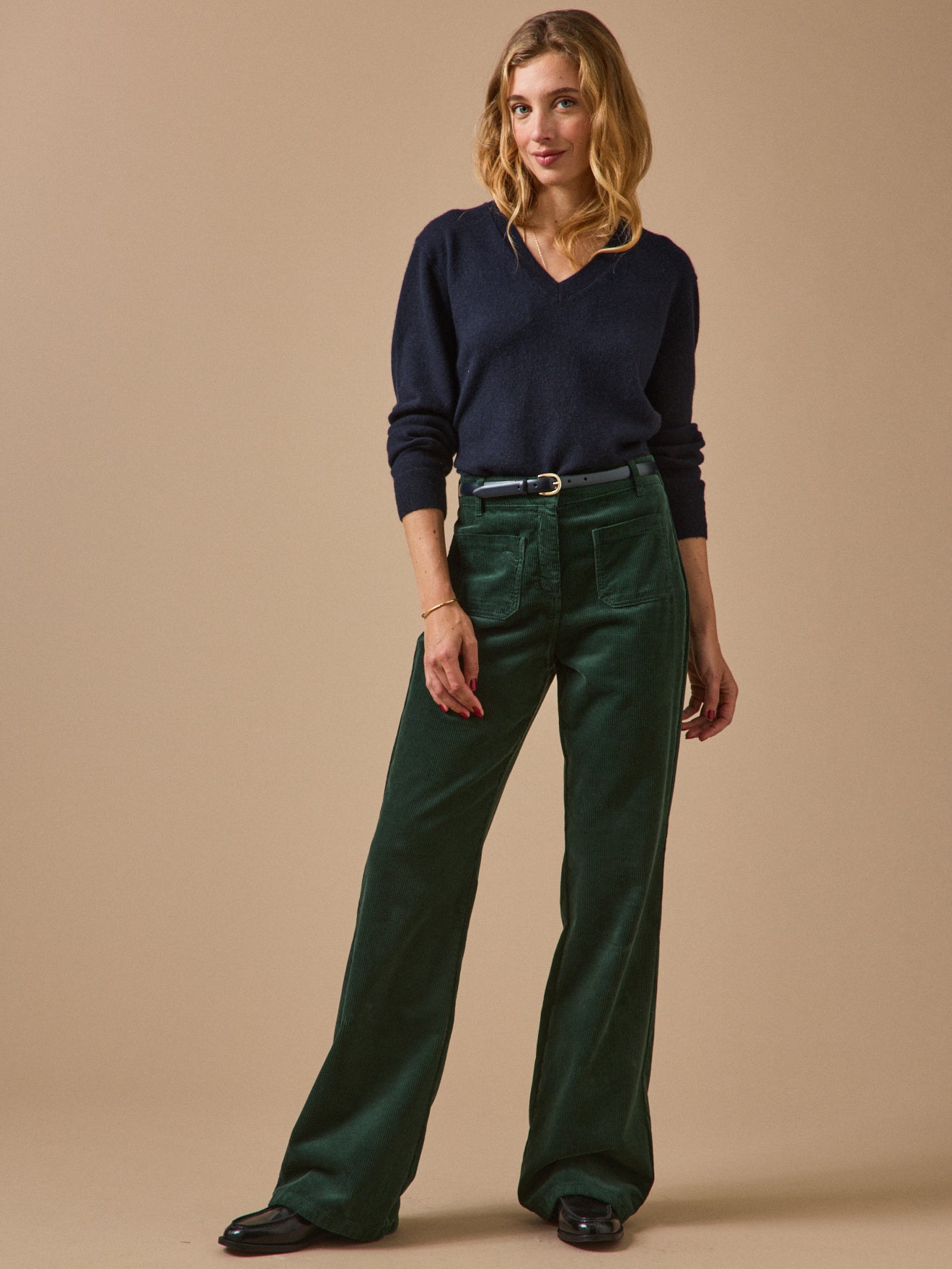 Pantalon flare femme Suzanne velours