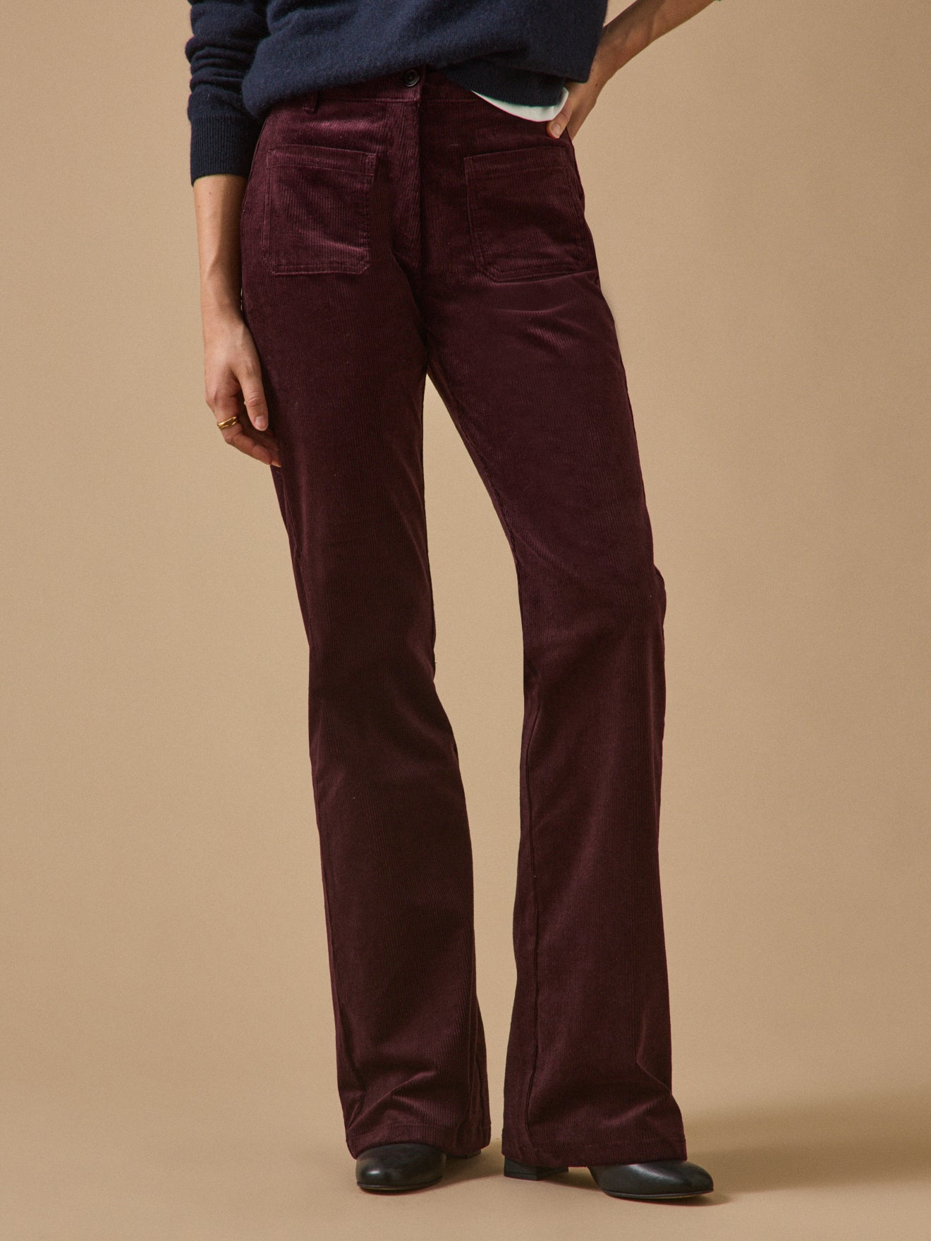 Women's Suzanne flared velour trousers