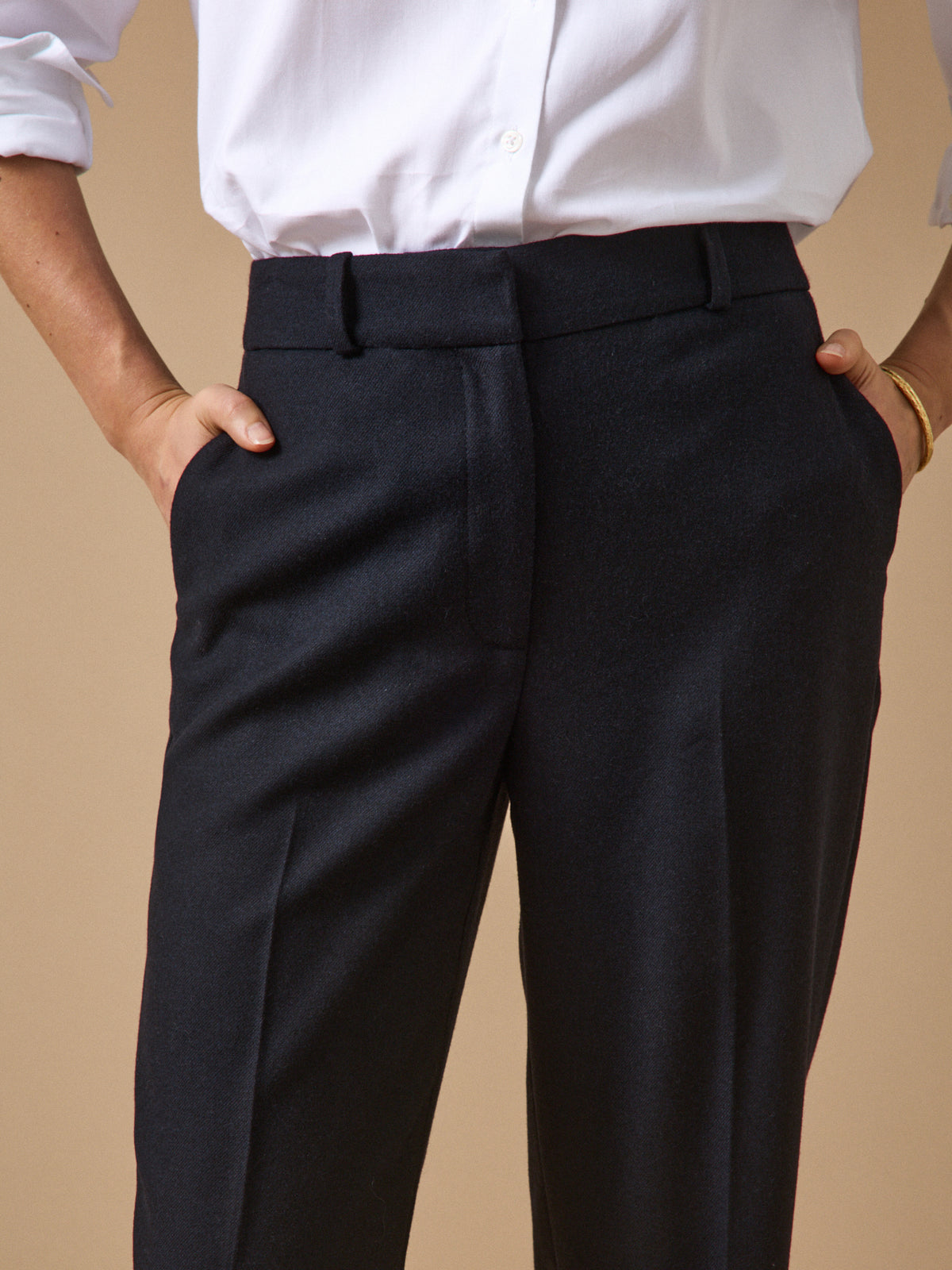Women's straight leg flannel Alma trousers