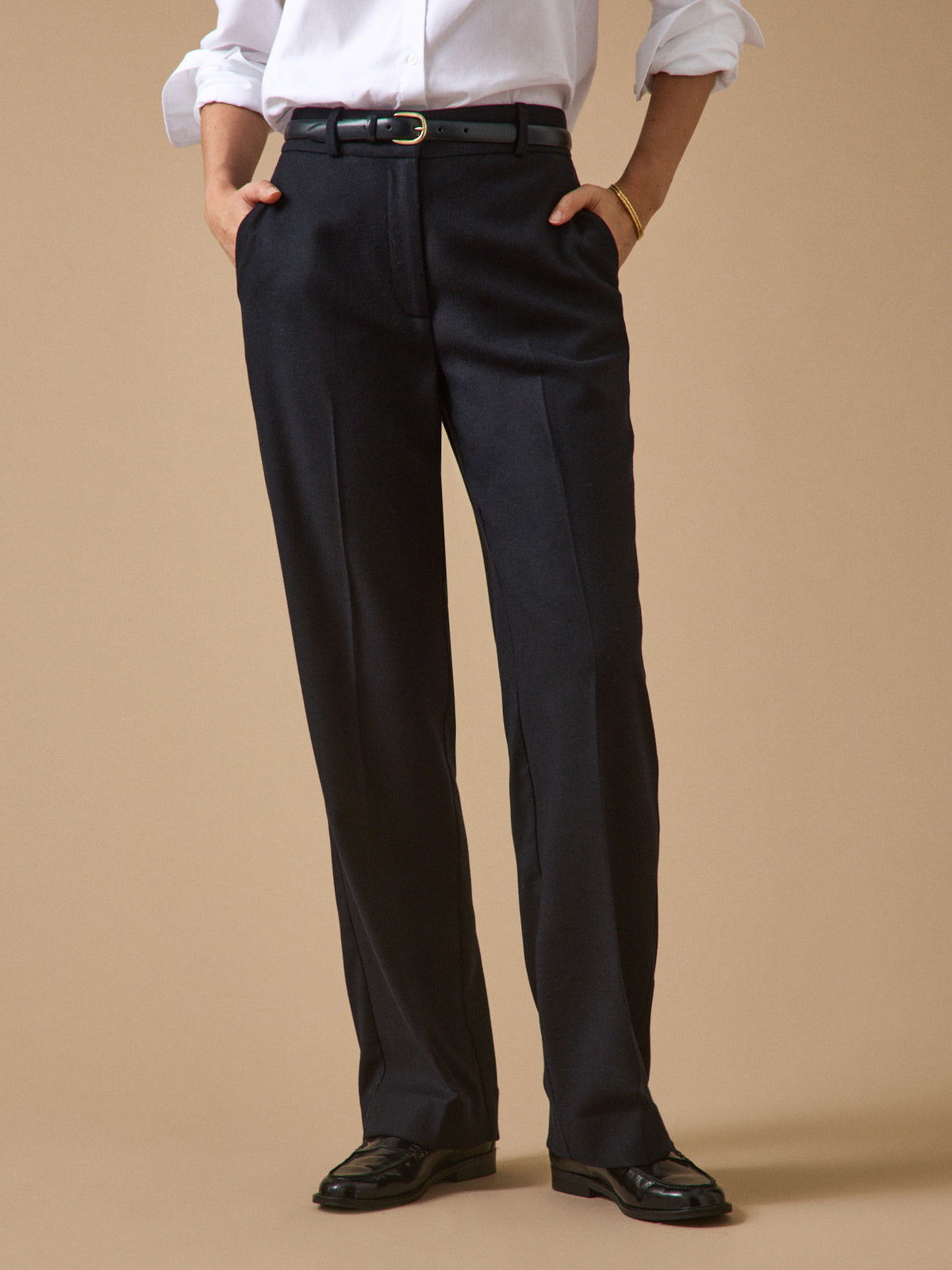 Women's straight leg flannel Alma trousers
