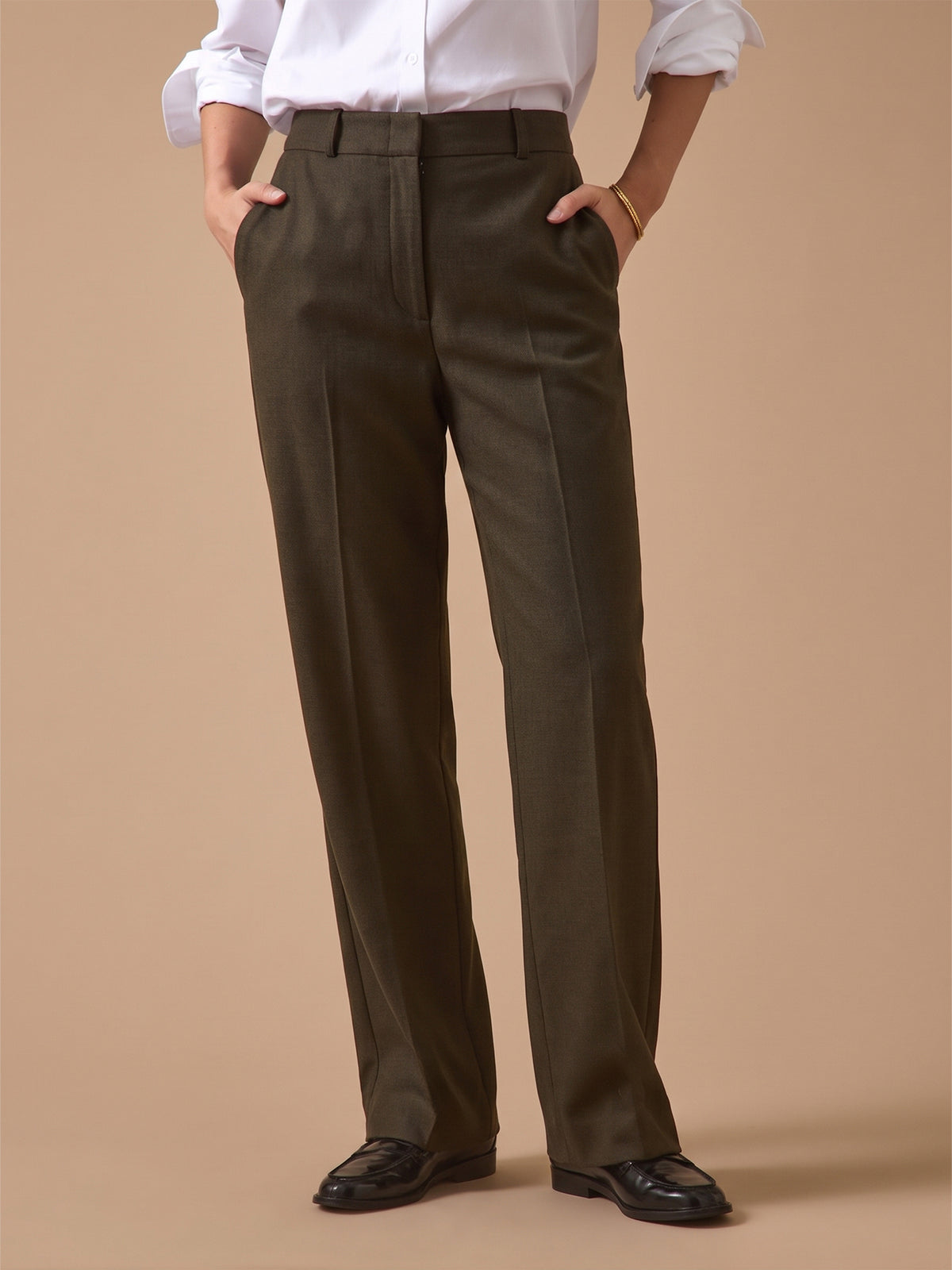 Women's straight leg flannel Alma trousers