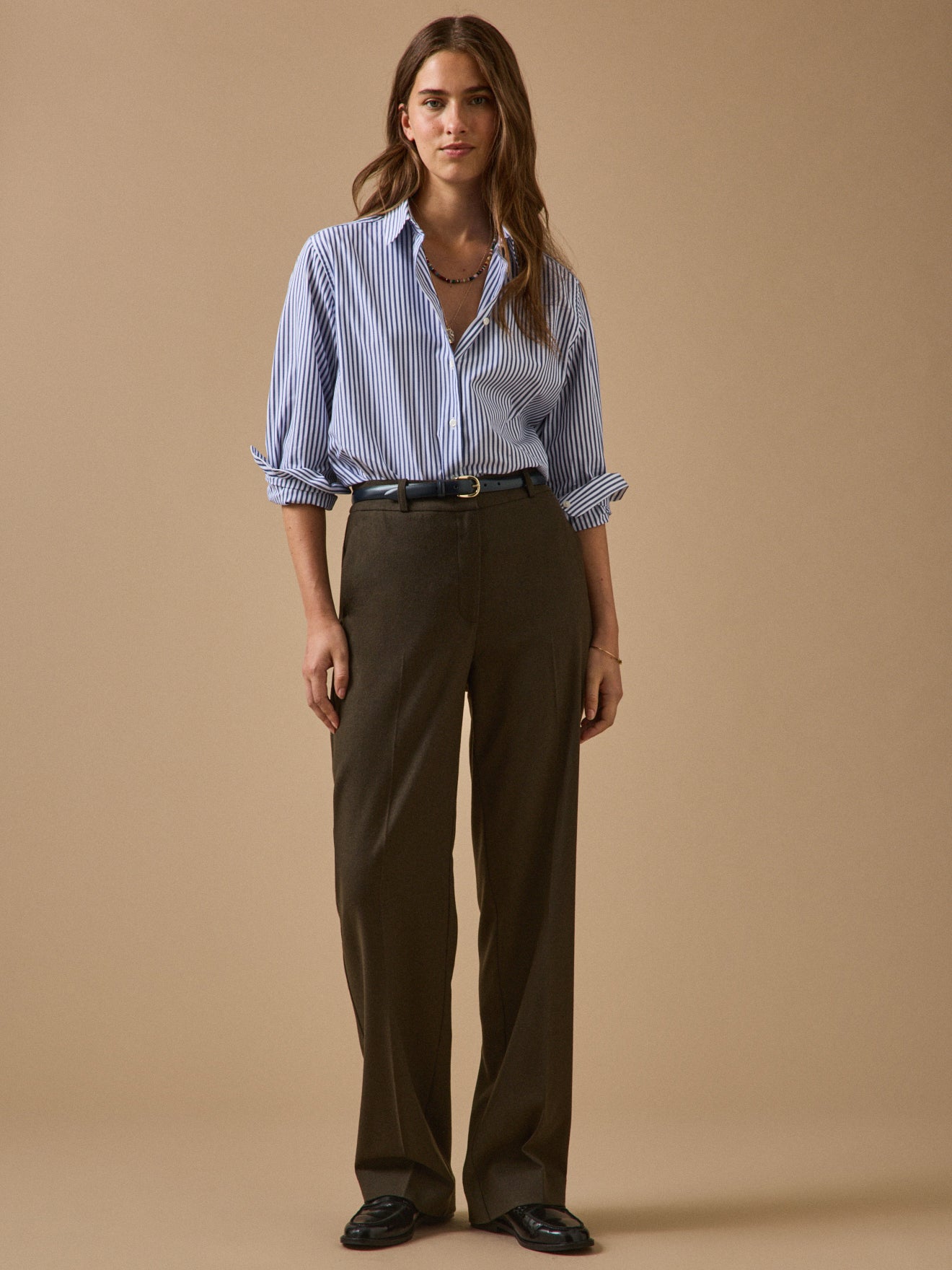 Women's straight leg flannel Alma trousers