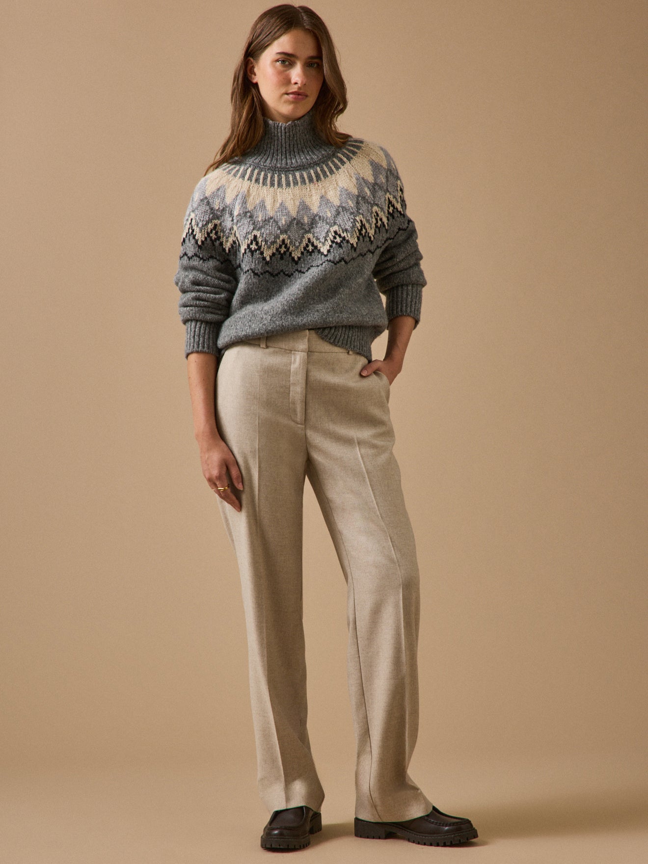 Pantalon droit flanelle femme Alma