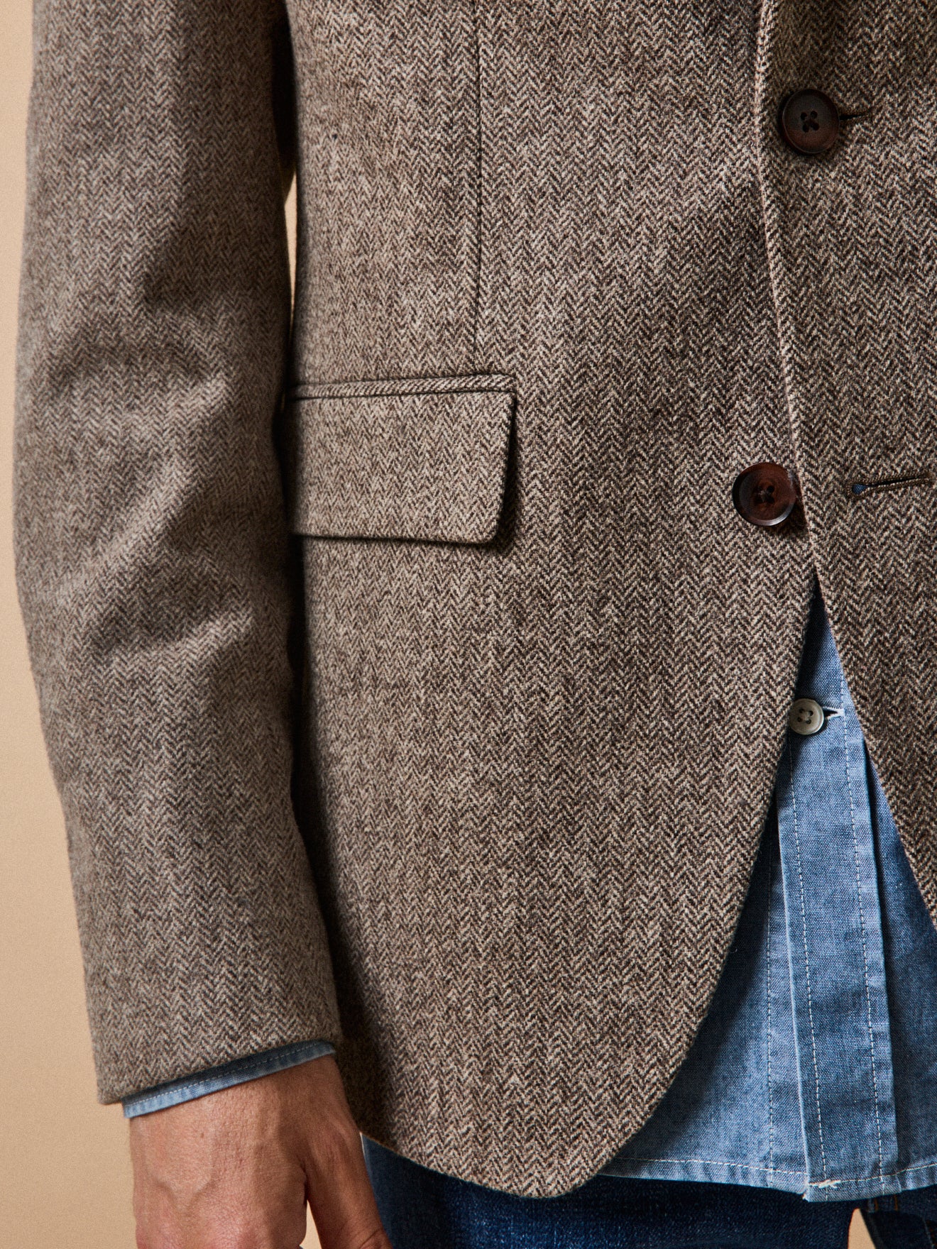 Blazer chevrons pure laine homme