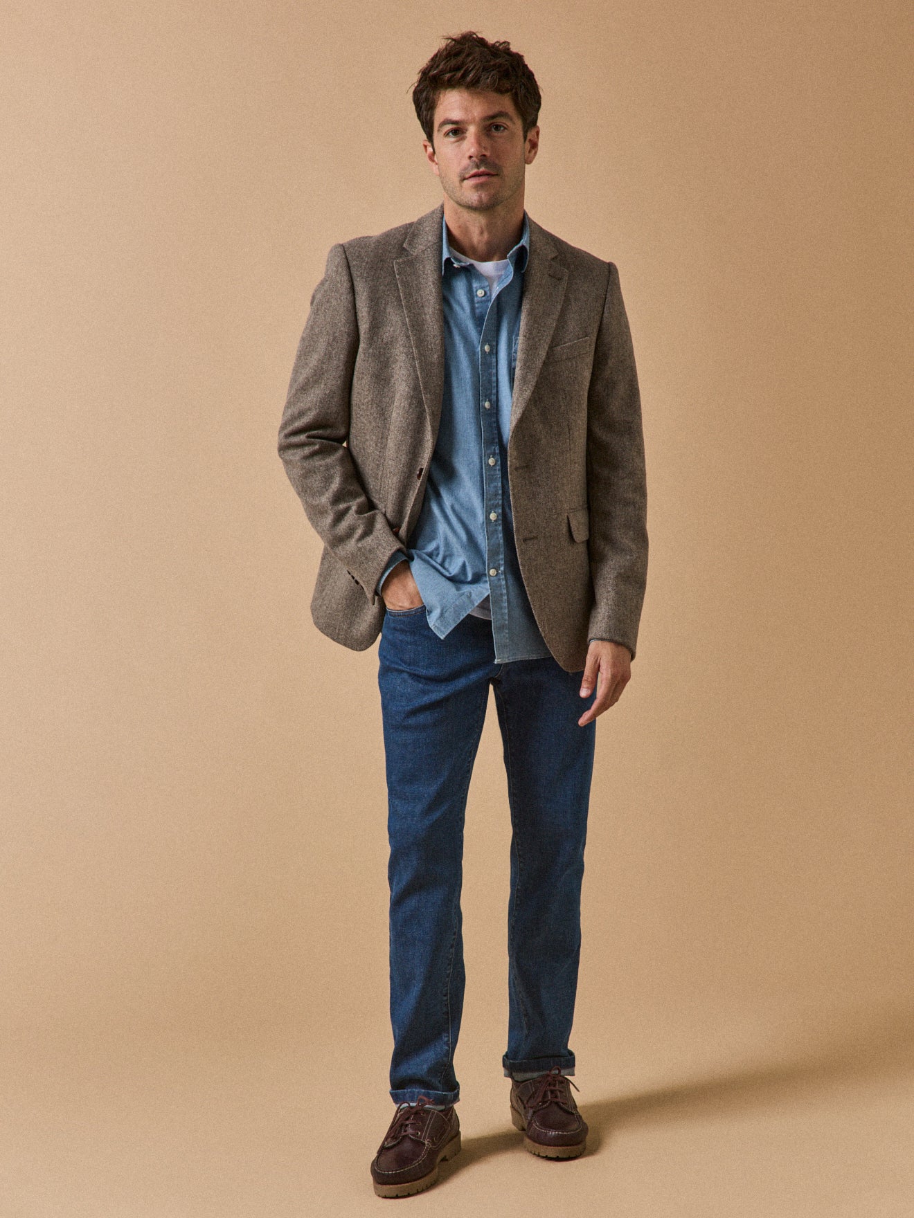 Blazer chevrons pure laine homme