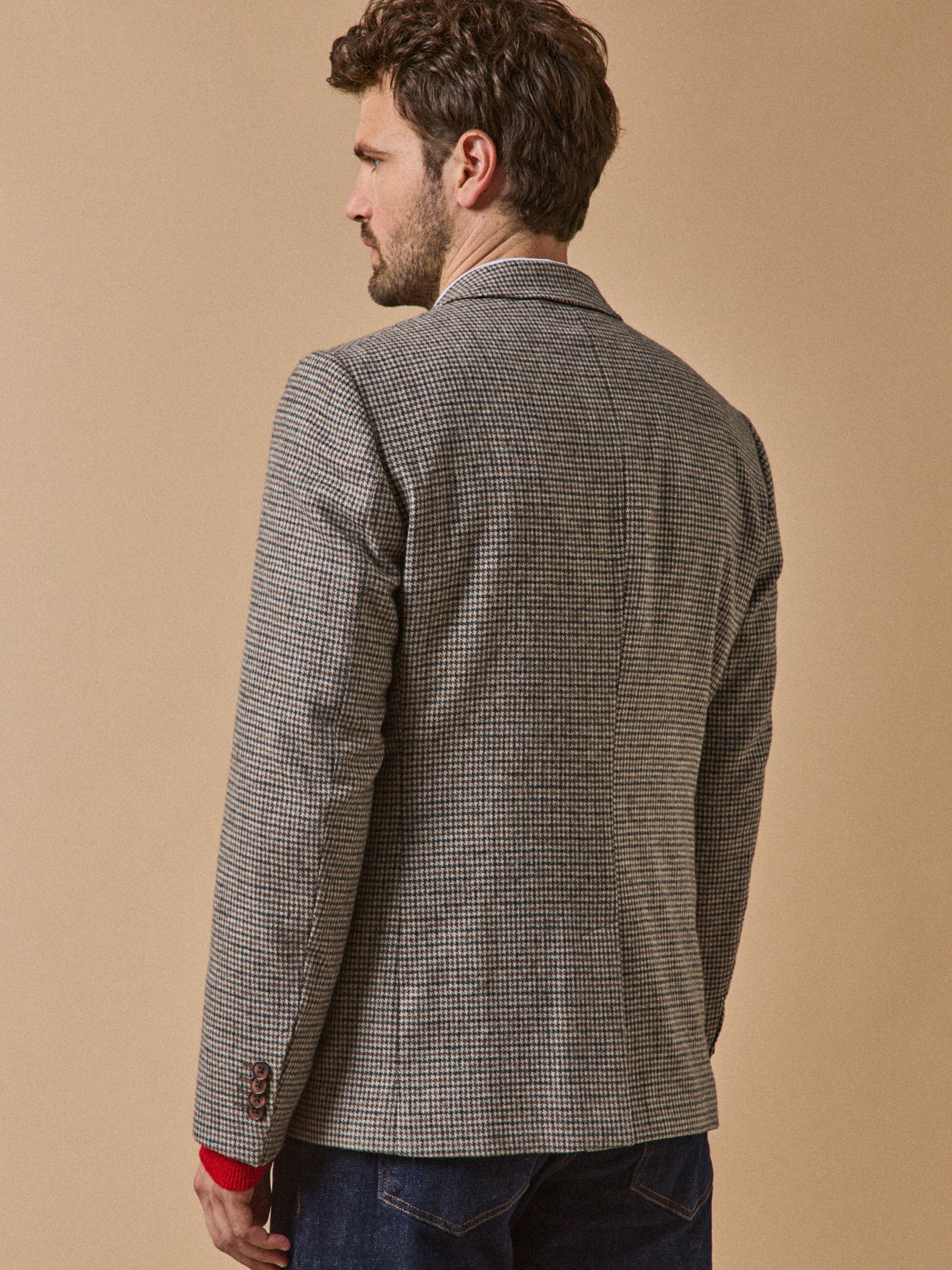 Men's houndstooth woolen blazer