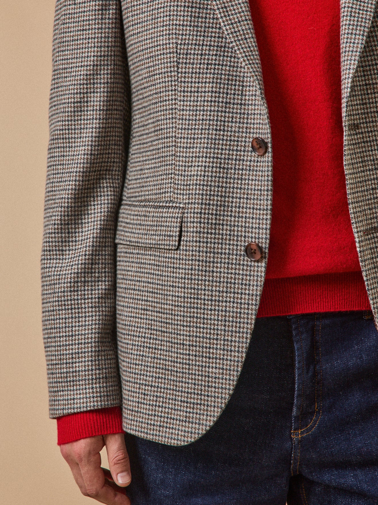 Men's houndstooth woolen blazer