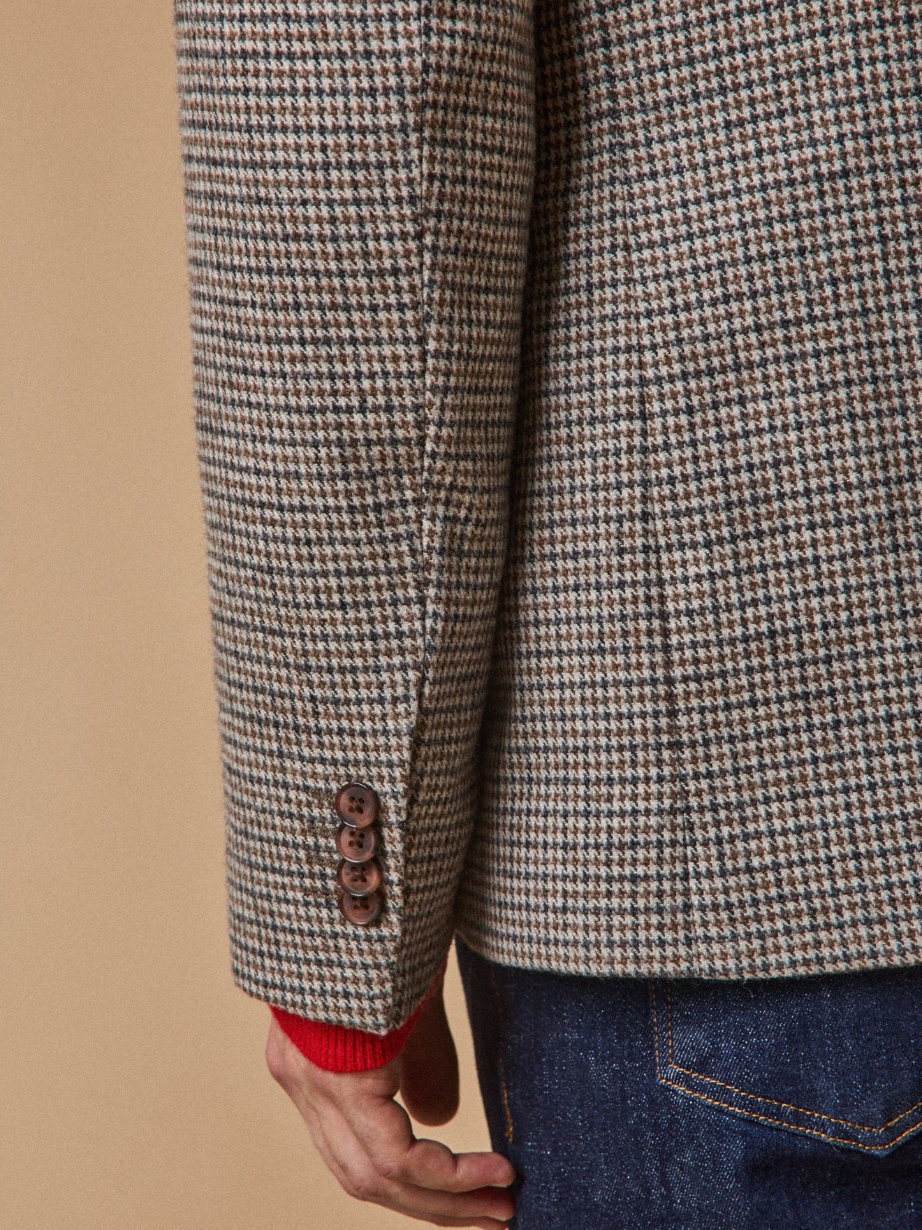 Men's houndstooth woolen blazer