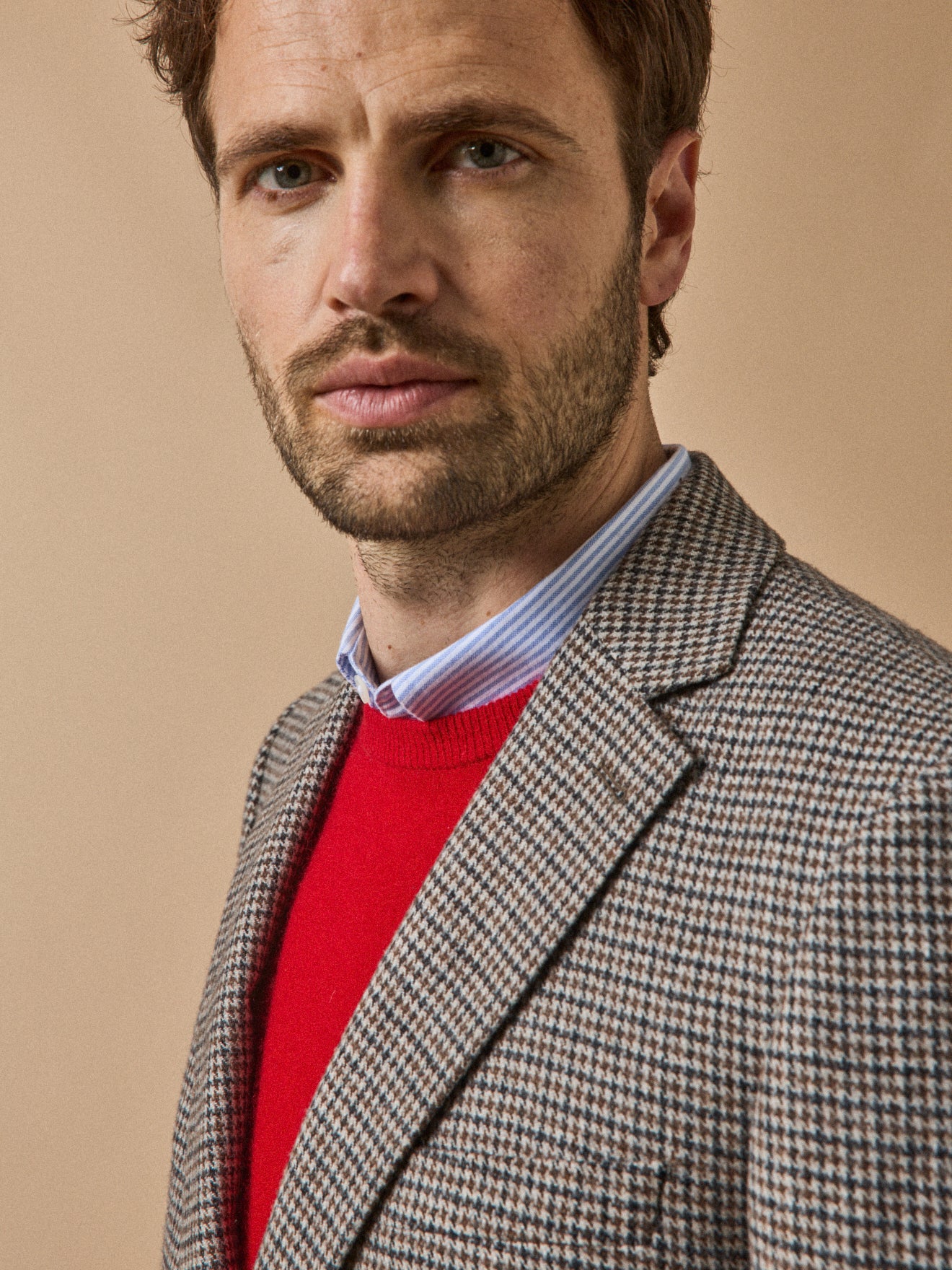 Men's houndstooth woolen blazer