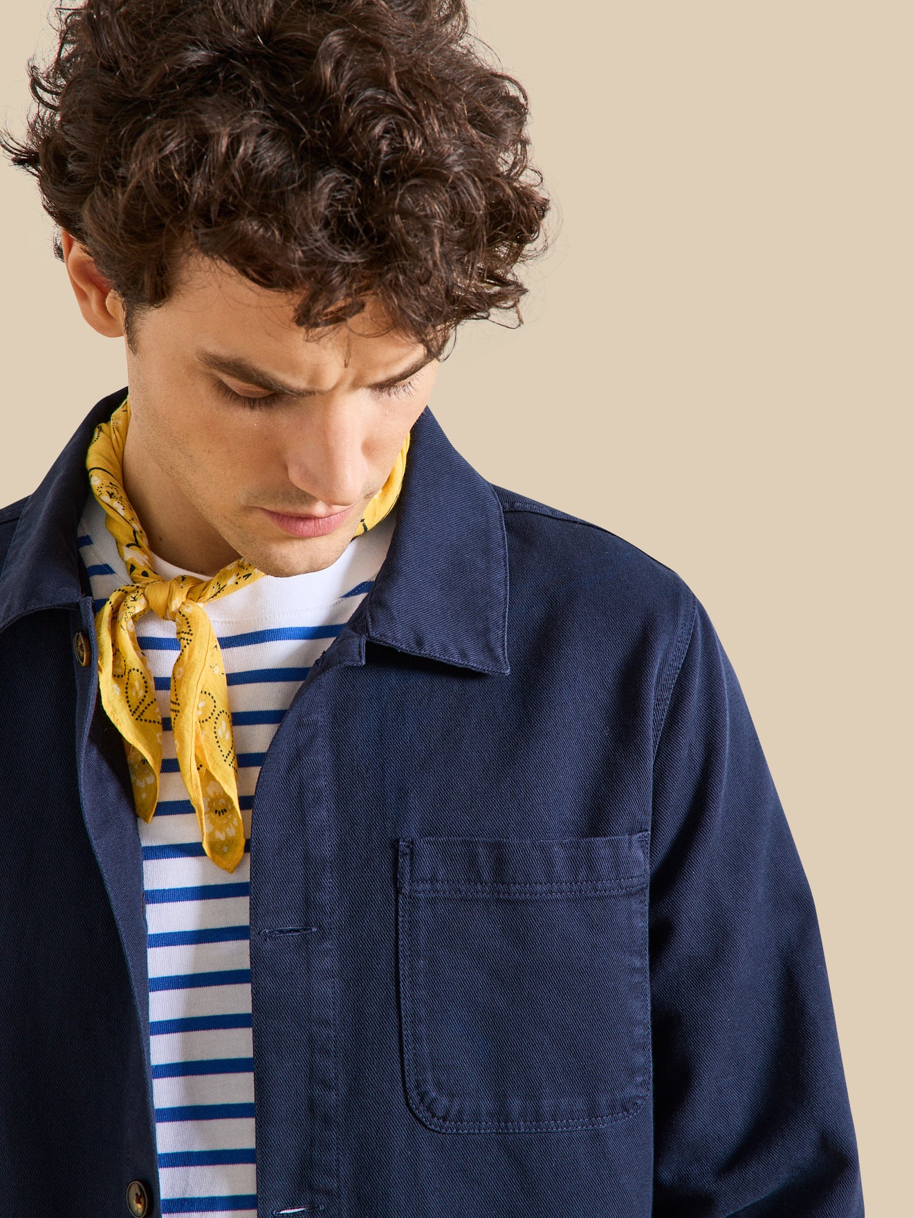 Men's utility jacket in a recycled cotton twill