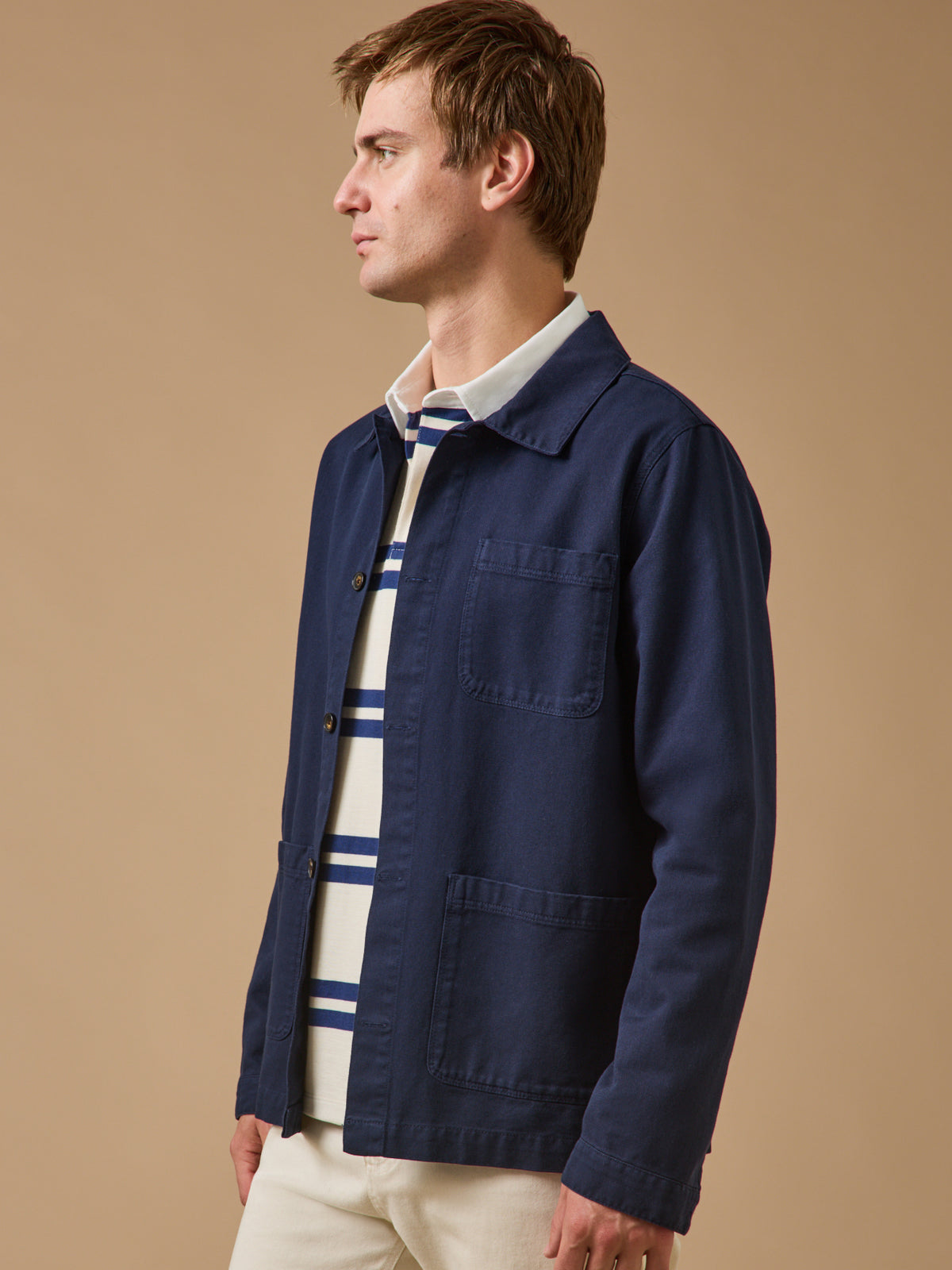Men's utility jacket in a recycled cotton twill